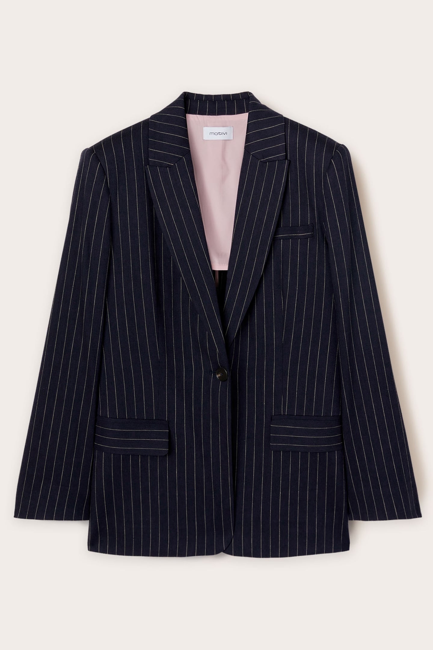 PINSTRIPED SINGLE-BREASTED BLAZER BLUE 4