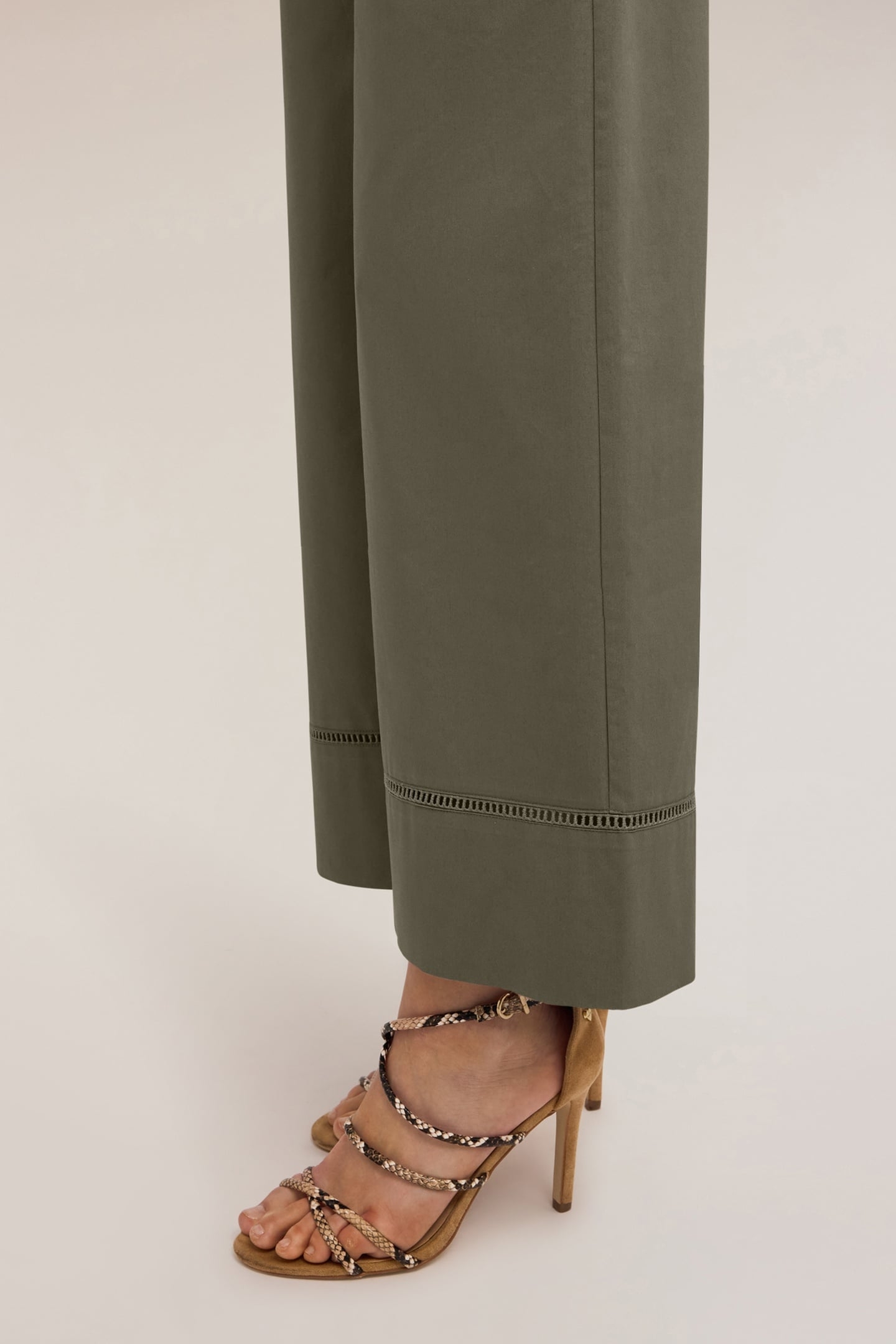 WIDE TROUSERS WITH OPENWORK DETAIL GREEN 3