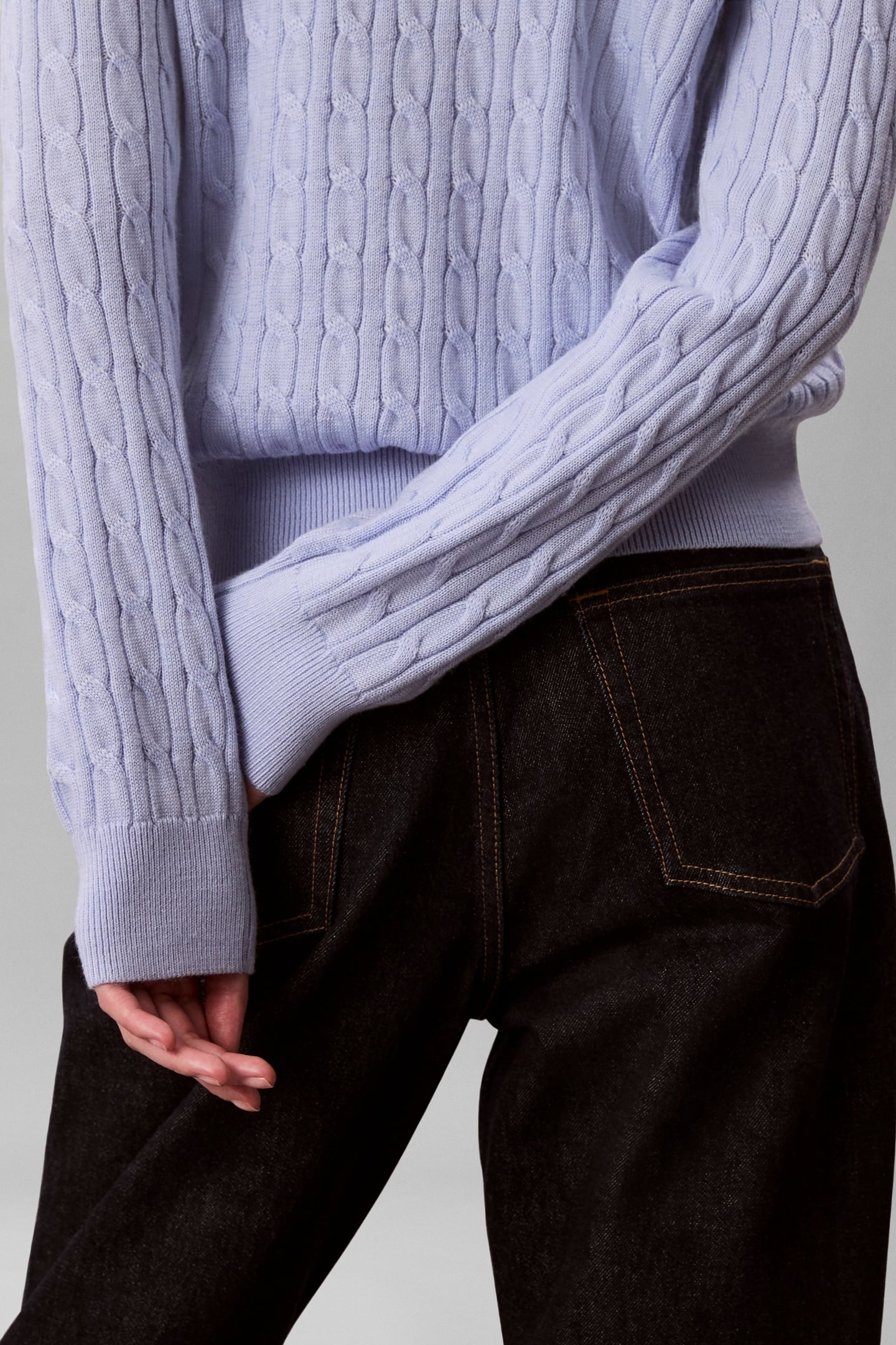 WOOL CABLE CREWNECK CASUAL BLUE 4