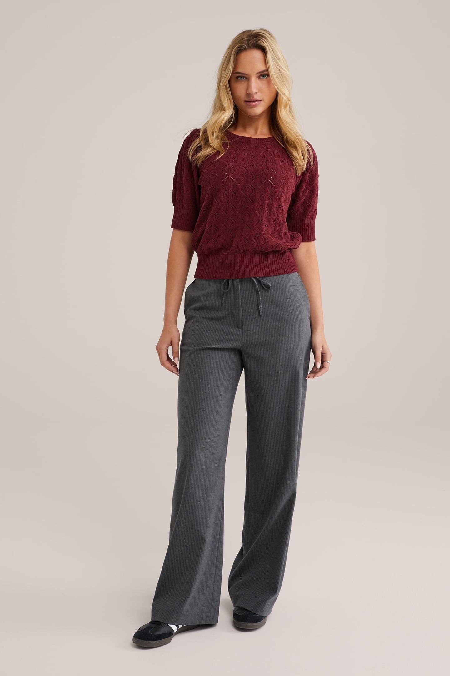 KNITTED PULLOVER BURGUNDY RED 3