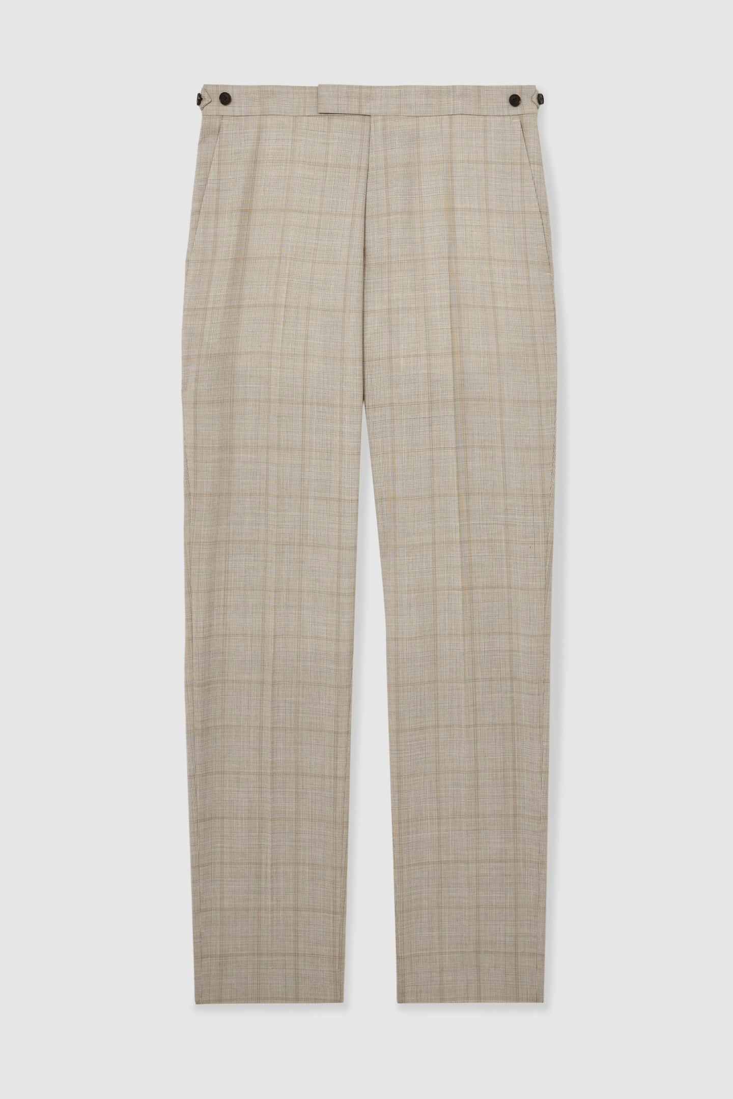 PRINCE OF WALES CHECK MIXER TROUSER OATMEAL BROWN 4