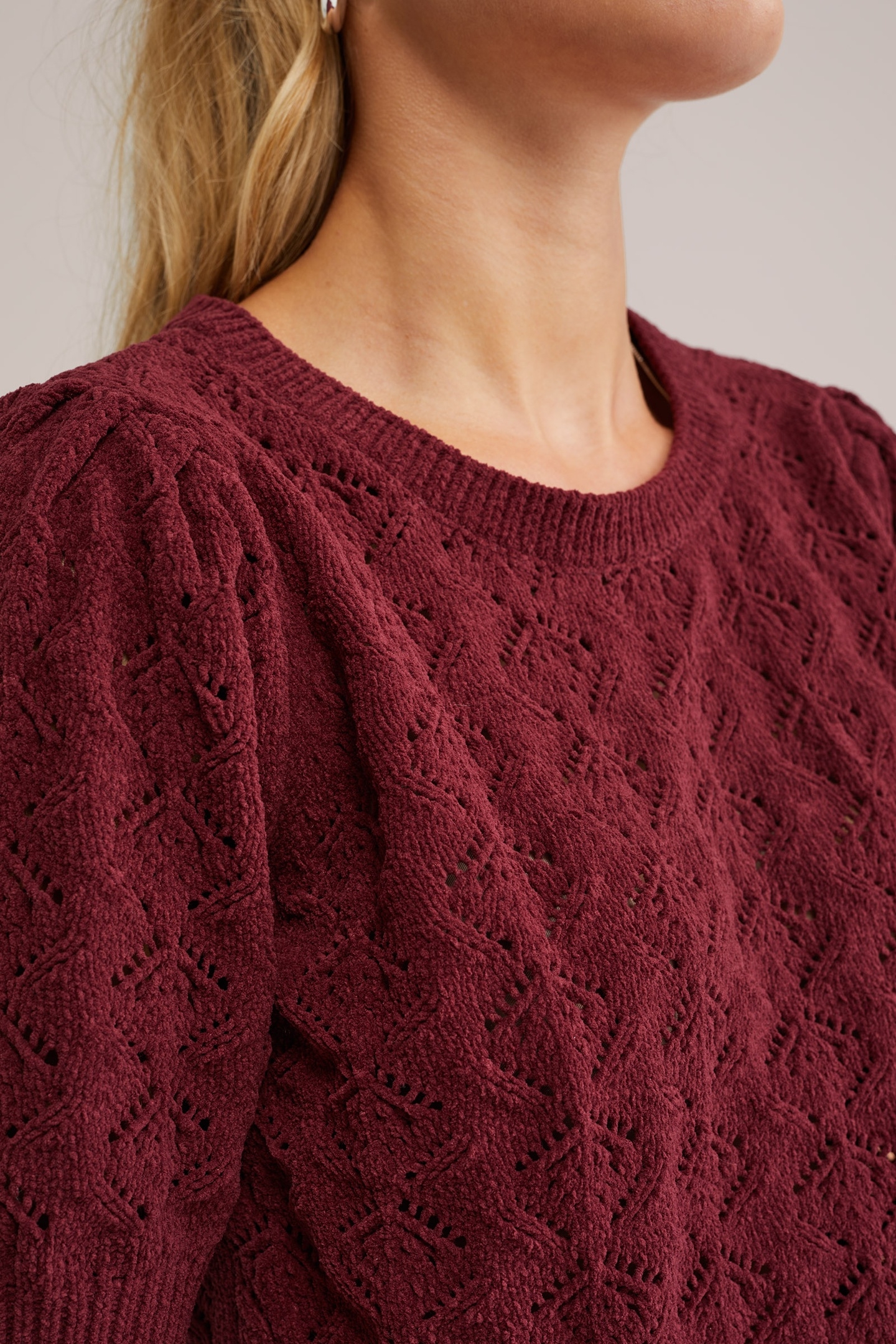 KNITTED PULLOVER BURGUNDY RED 5