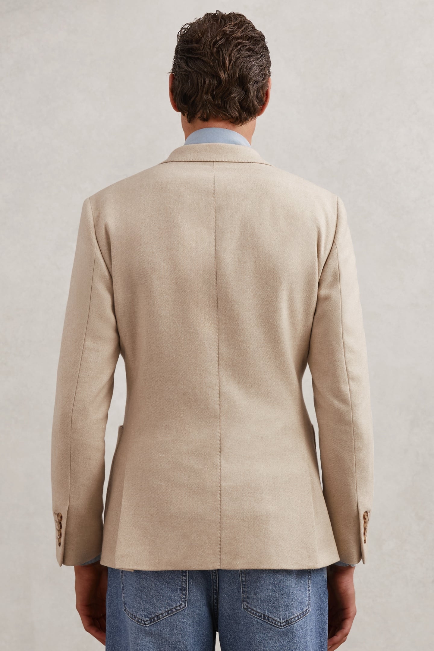 SB NOTCH FLANNEL BLAZER OATMEAL BROWN 1