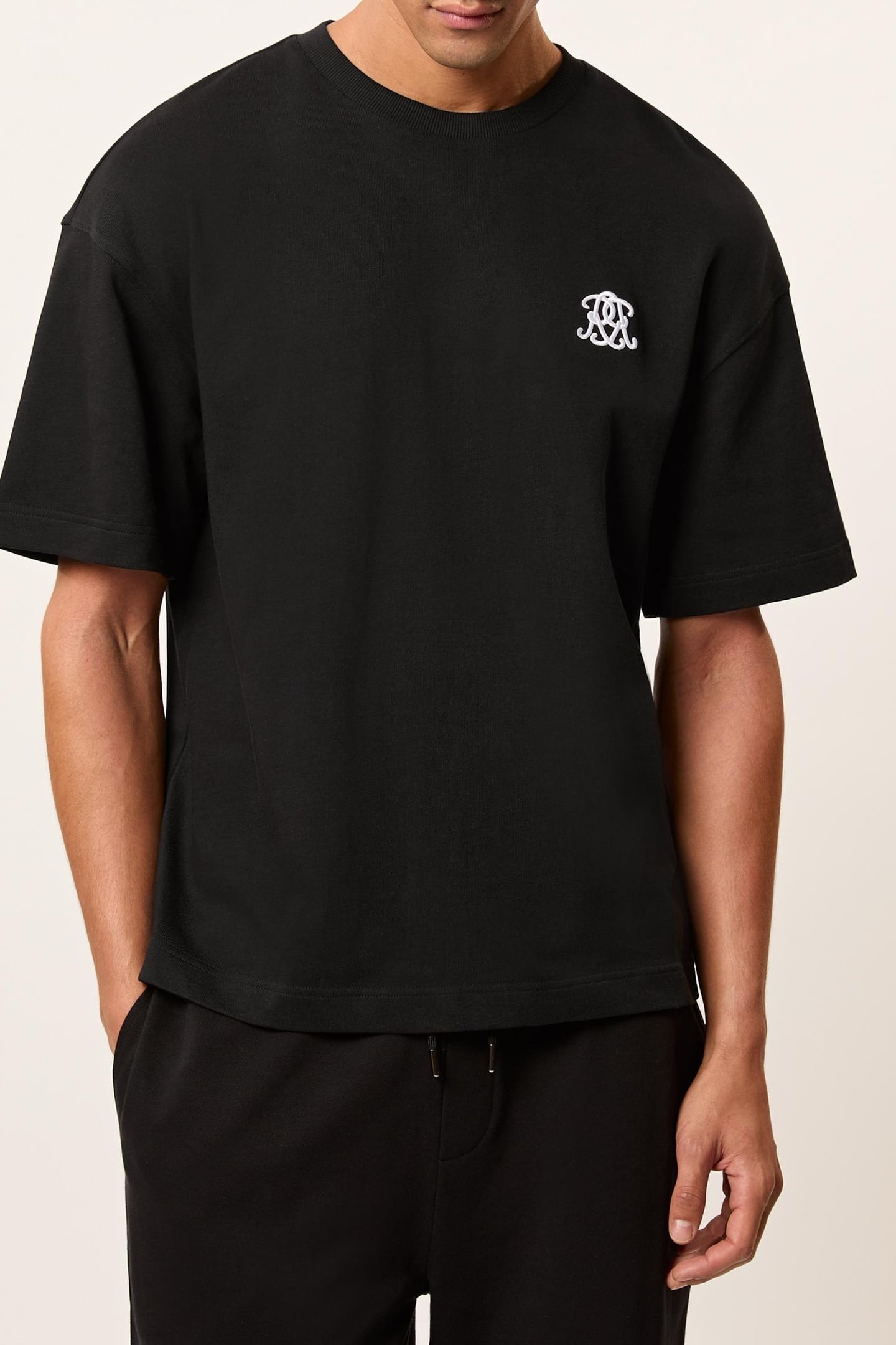 SS OVERSIZED MOTIF TEE SHIRT BLACK 1