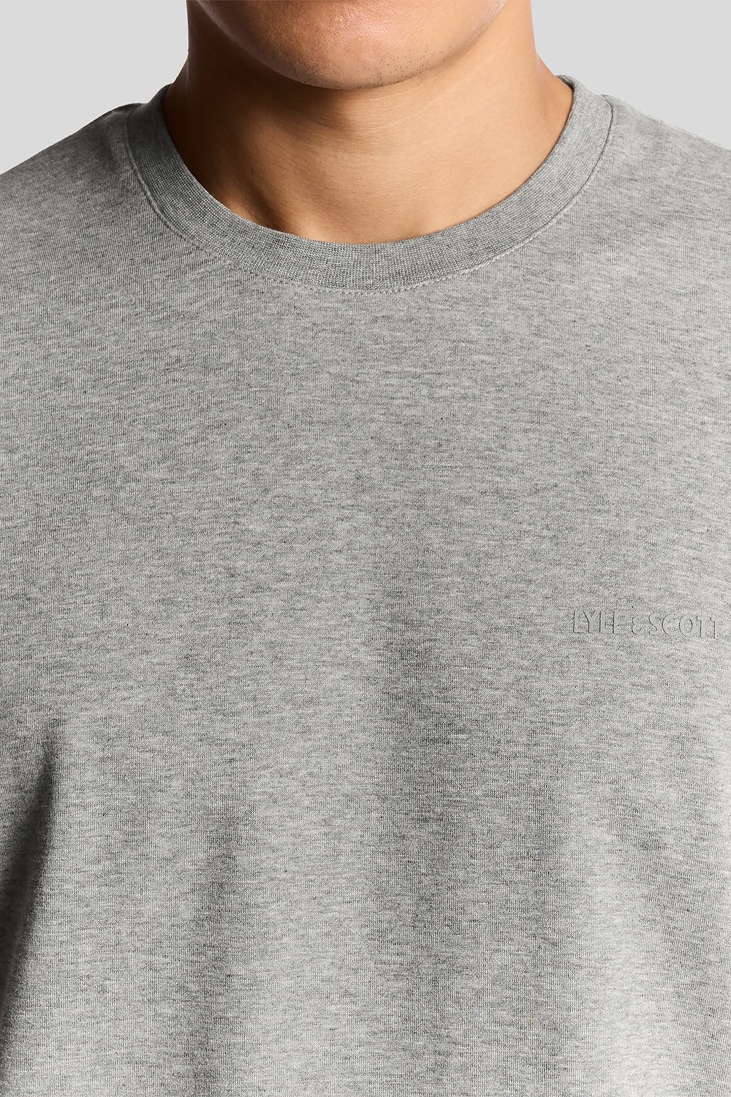CHEST LOGO INTERLOCK T-SHIRT MID GREY MARL 5
