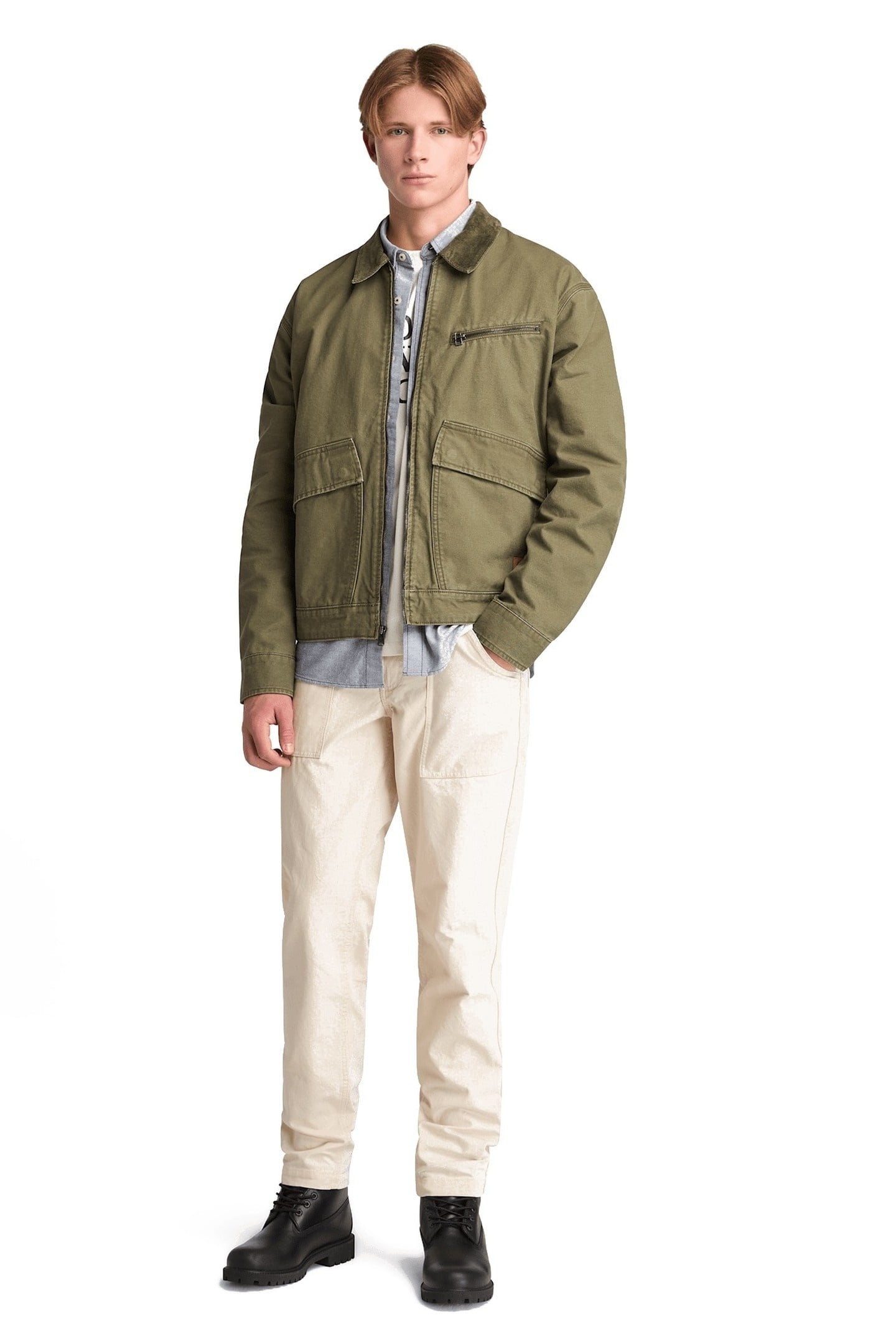 STRAFFORD WASHED CANVAS JACKET LEAF GREEN 4