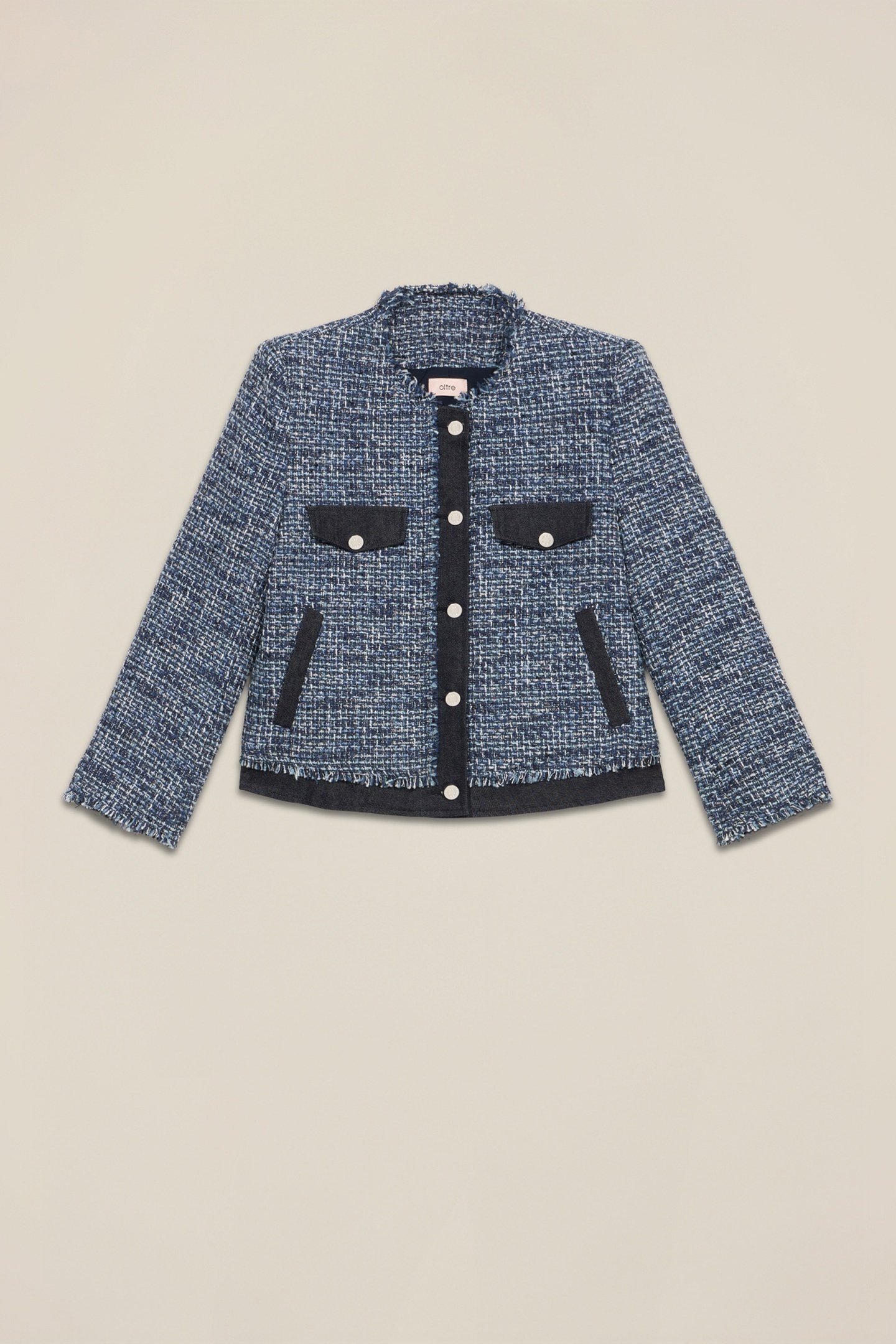 TWEED JACKET WITH DENIM DETAILS BLUE 3