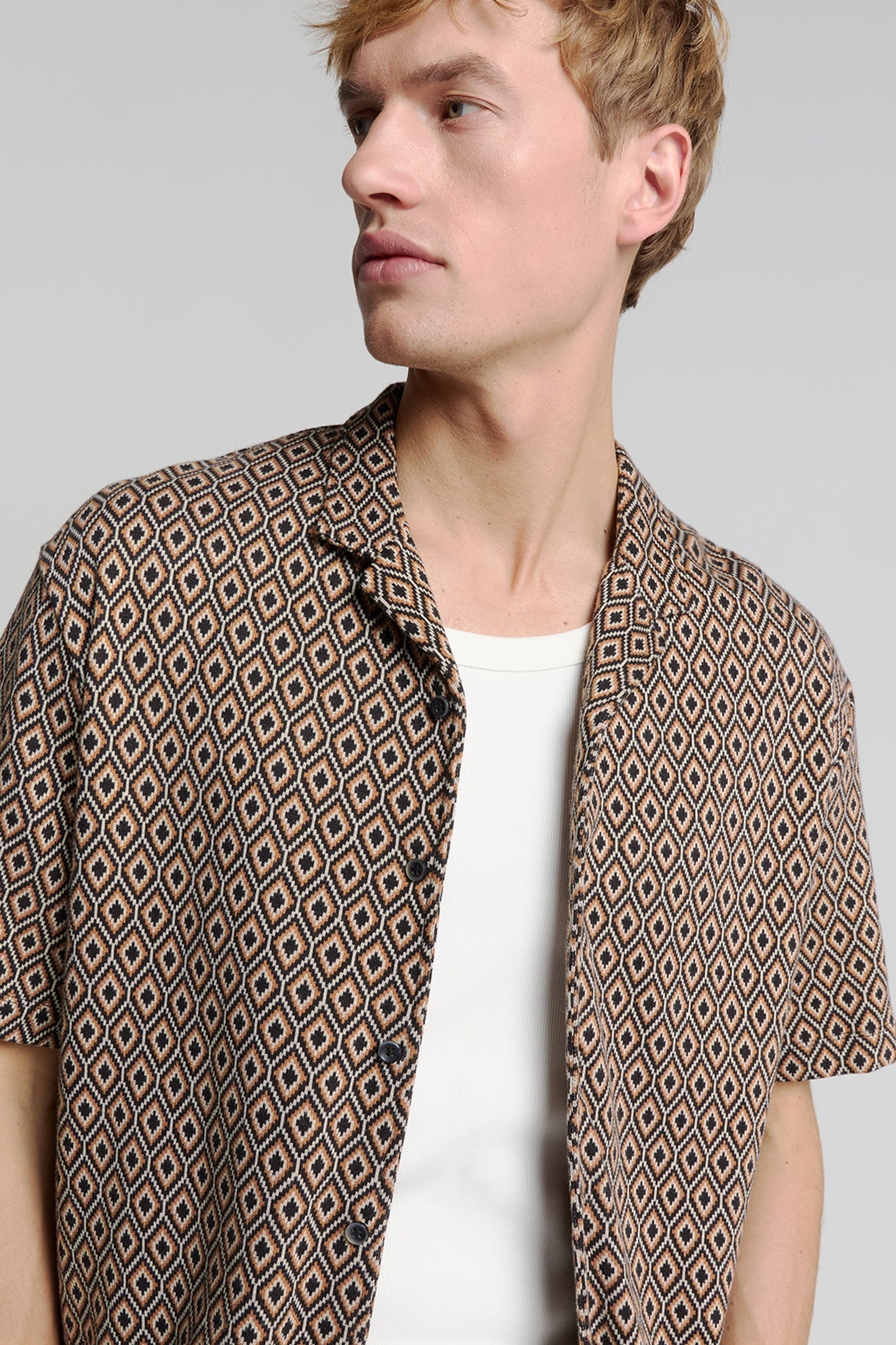 SHIRT SHORT SLEEVE JERSEY REVERS COLLAR ALLOVER PRINTED CARA 7