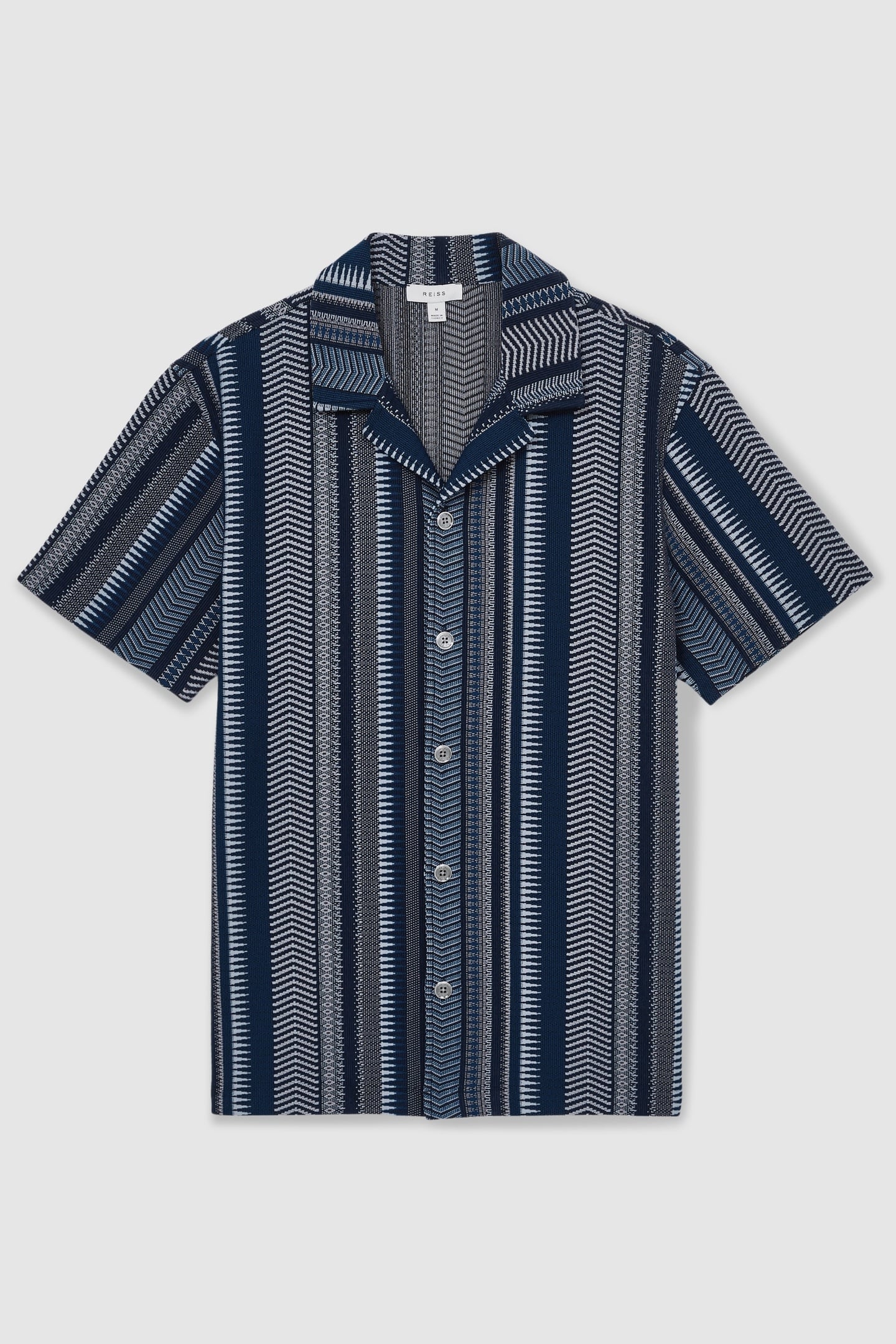 SS AZTEC STRIPE CUBAN SHIRT NAVY 4