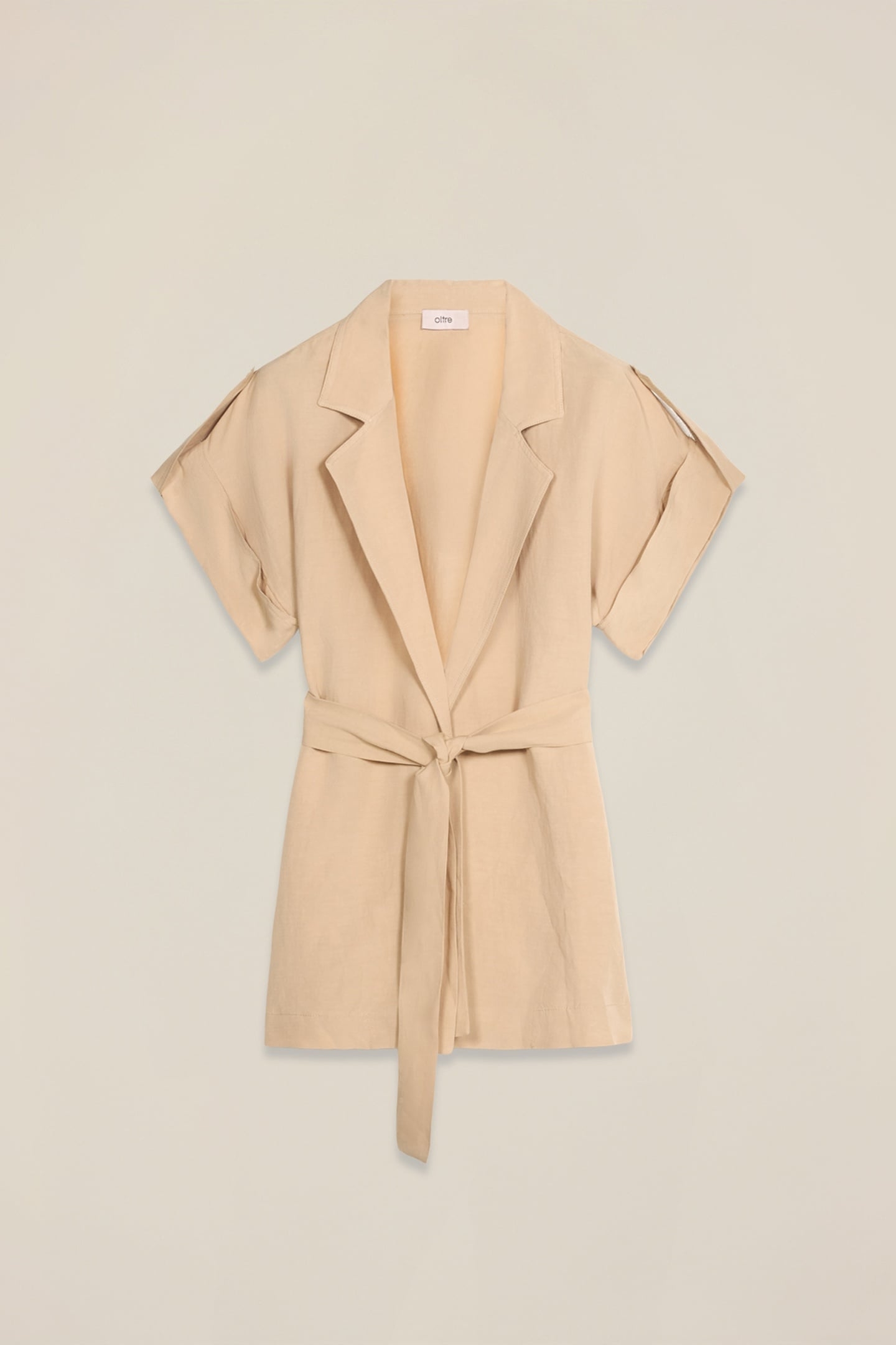 UNSTRUCTURED LINEN BLEND JACKET BEIGE 4