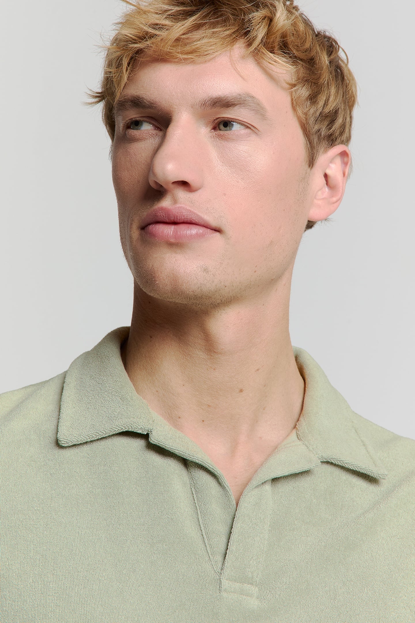 POLO REVERS SOLID TERRY KNIT SMOKE 4