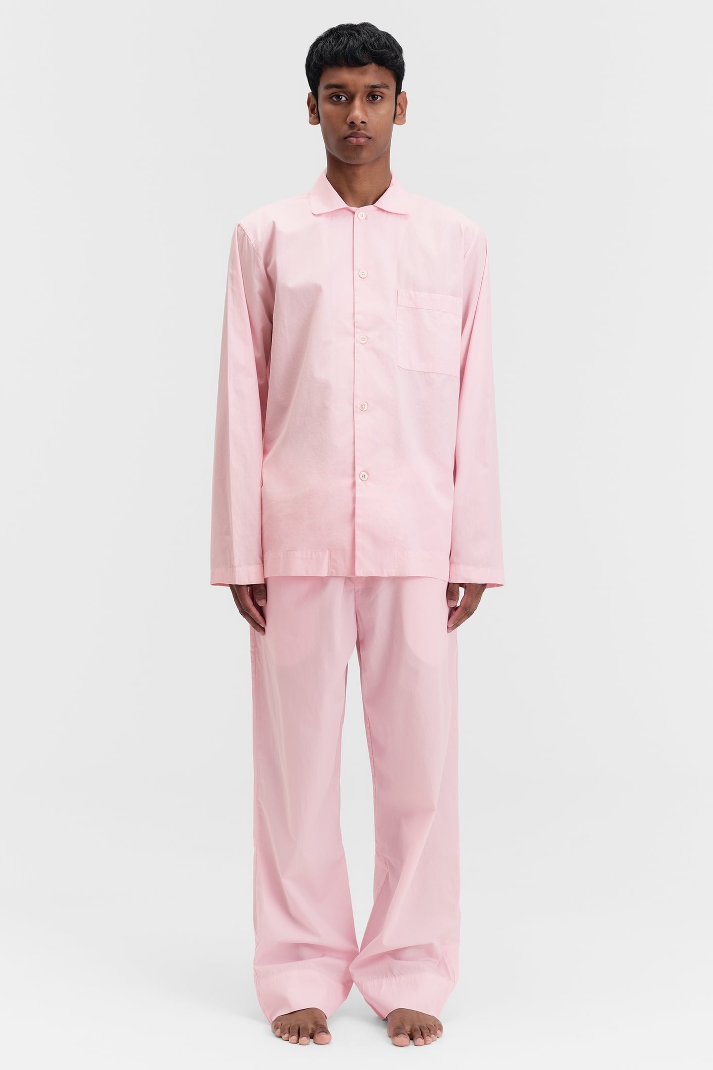 UNISEX POPLIN, PYJAMAS SHIRT SOFT PINK 4