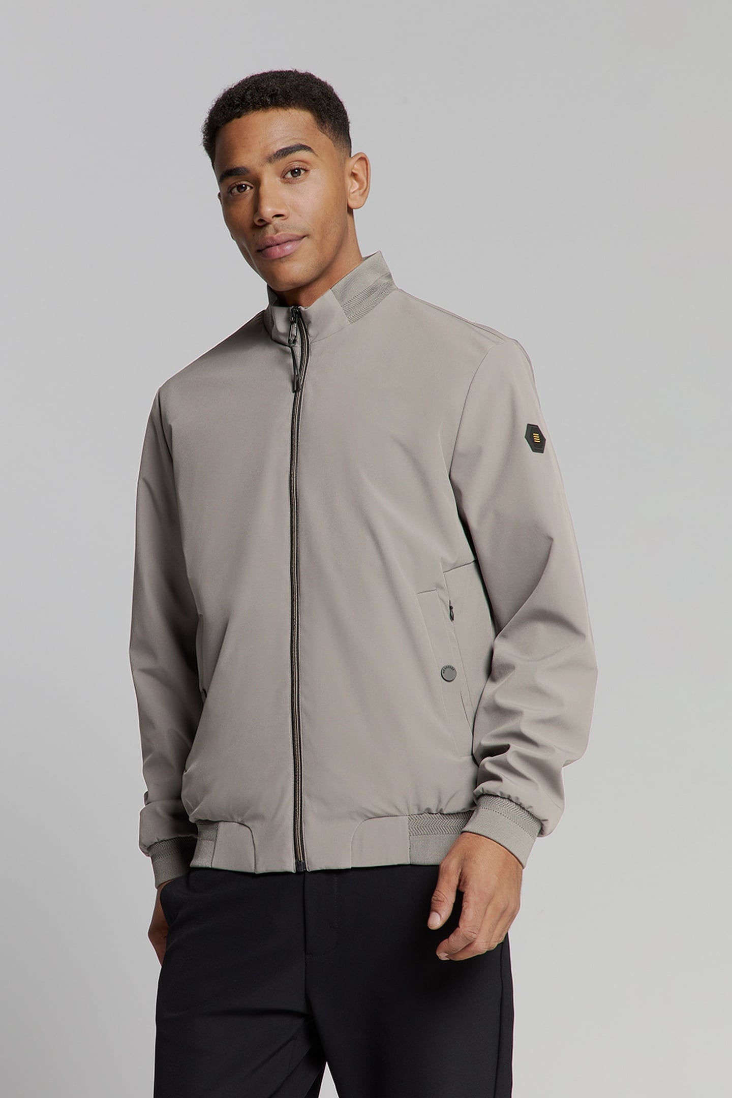 JACKET SHORT FIT CLEAN SOFT MID GREY 1