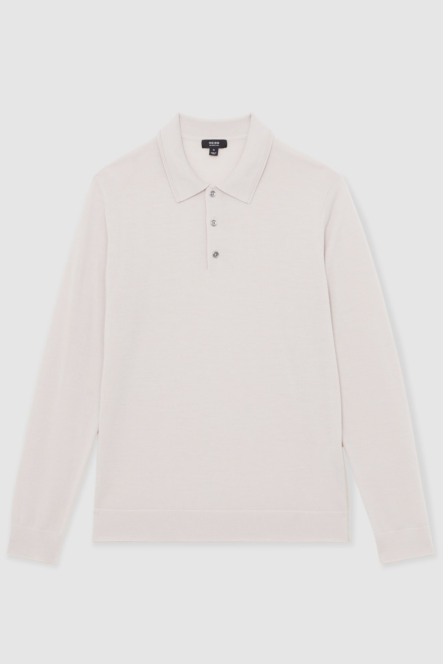 LS HALF BUTTON MERINO WOOL POLO BEIGE 5