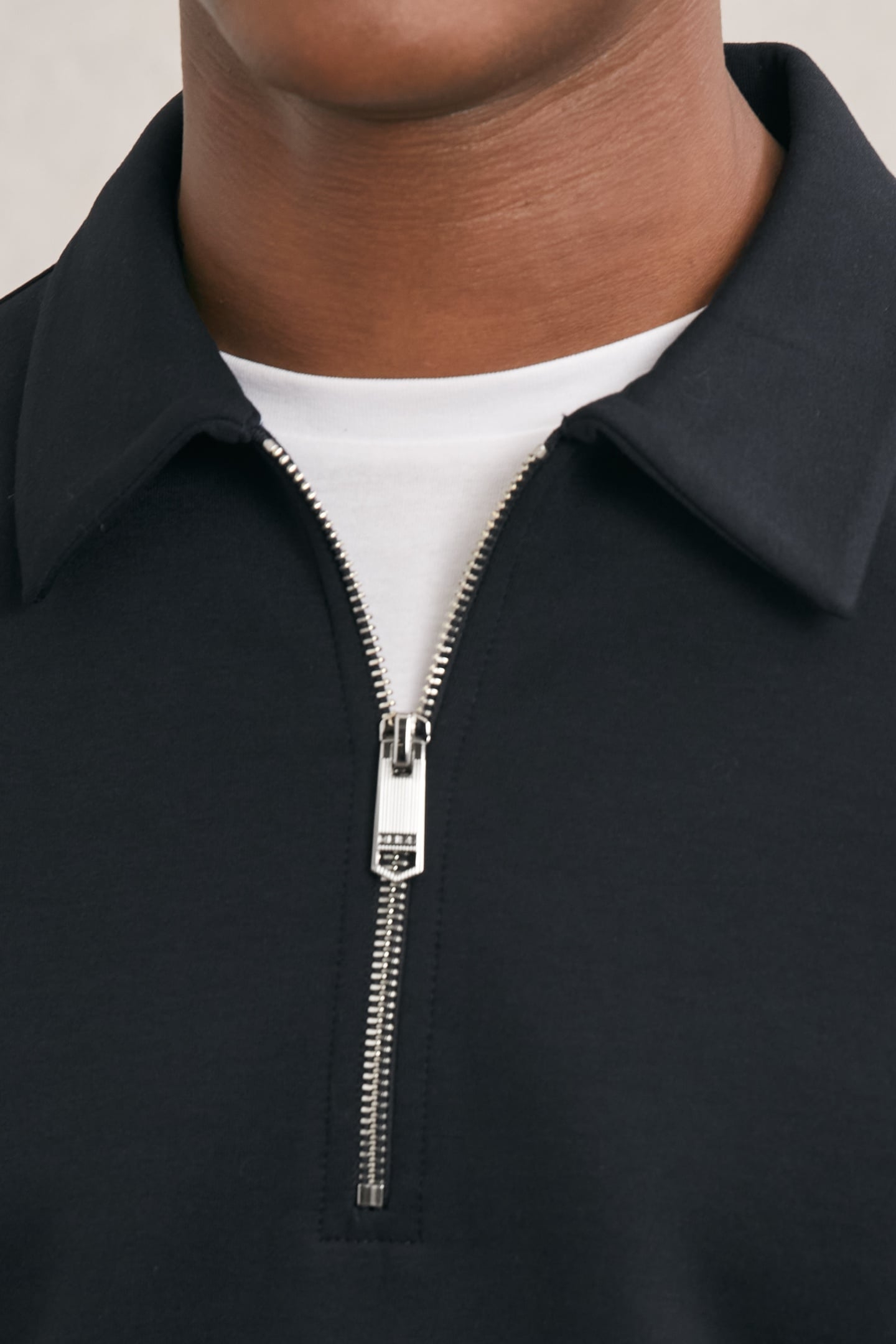 LS INTERLOCK HALF ZIP POLO NAVY BLUE 6