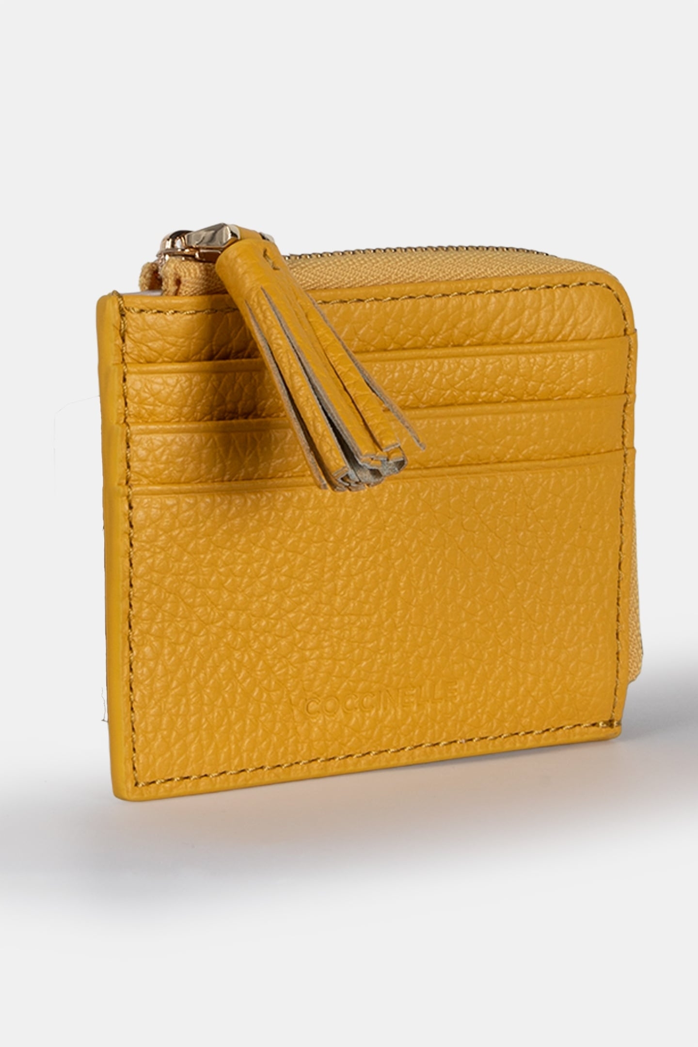LEATHER PURSE IN MUSTARD YELLOW 2