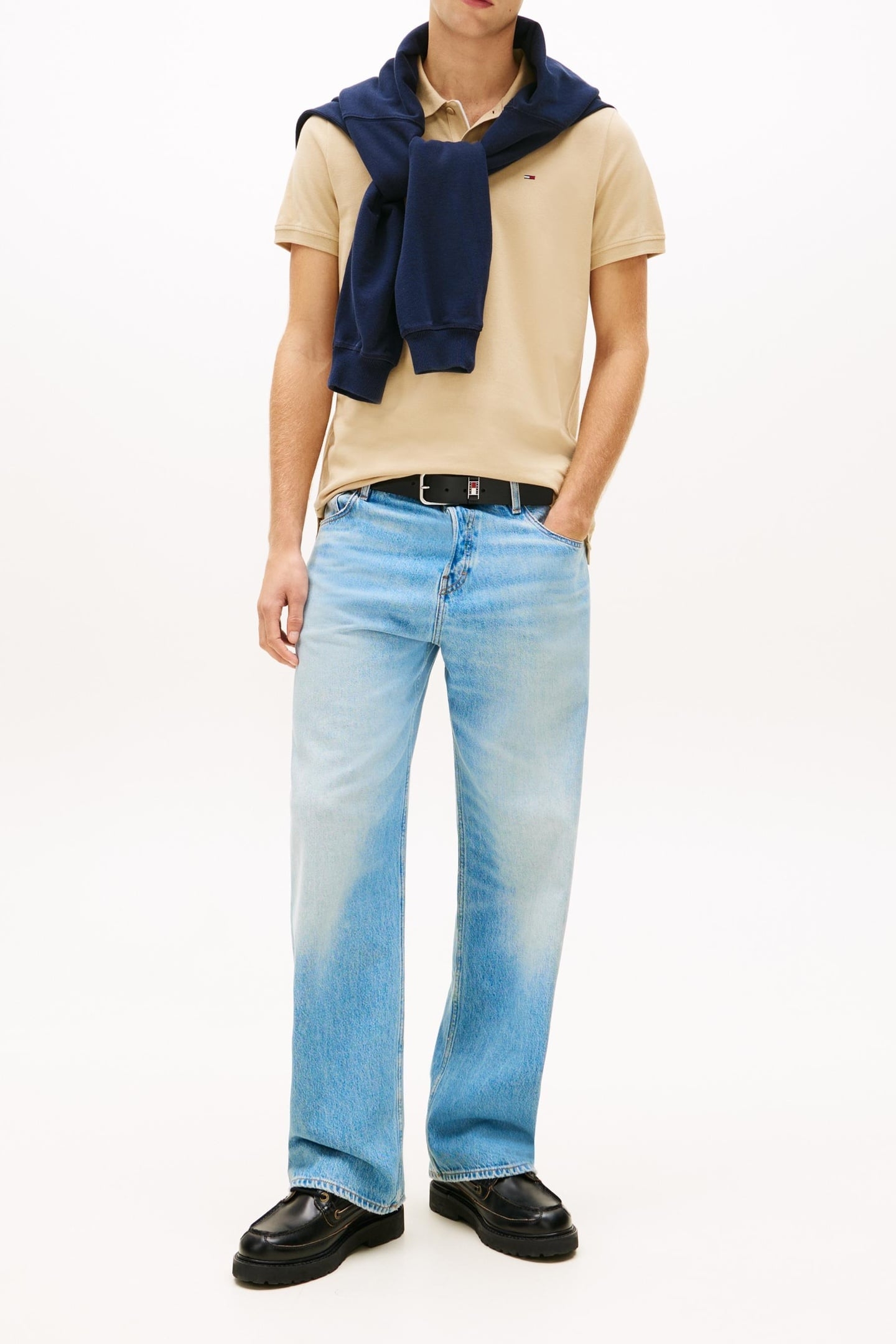 FLAG SLIM FIT PIQUE POLO SHIRT GENTLE GOLD 2