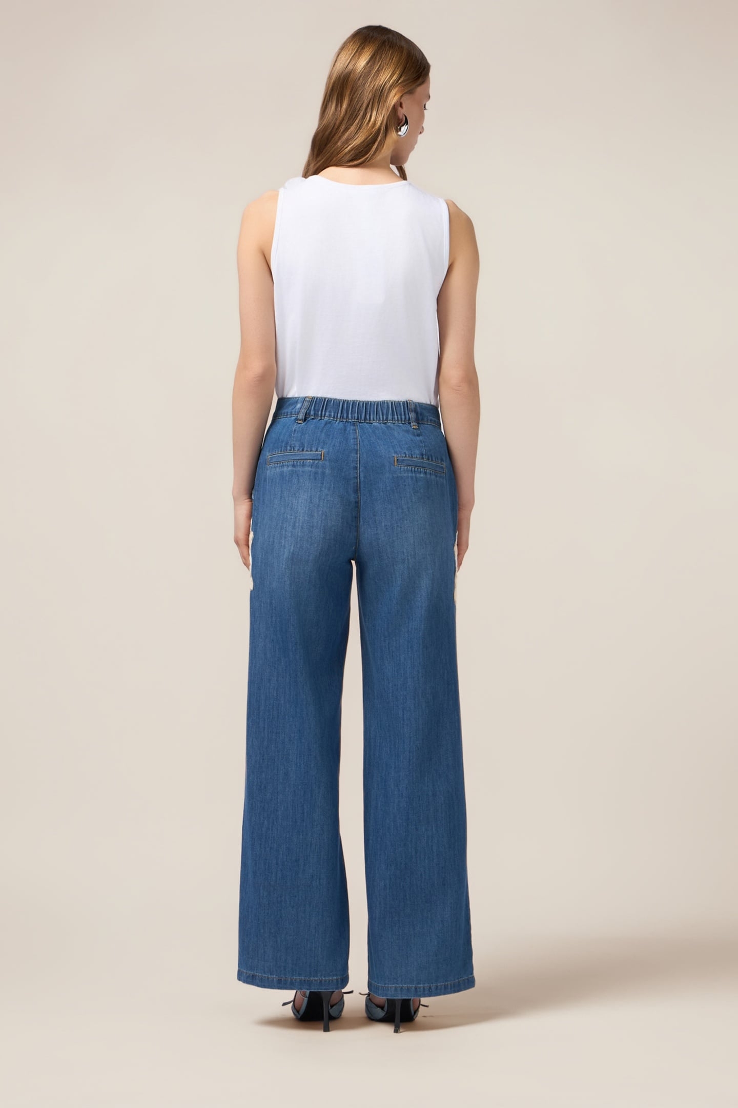 PALAZZO JEANS WITH DECORATIVE EMBROIDERY BLUE 3