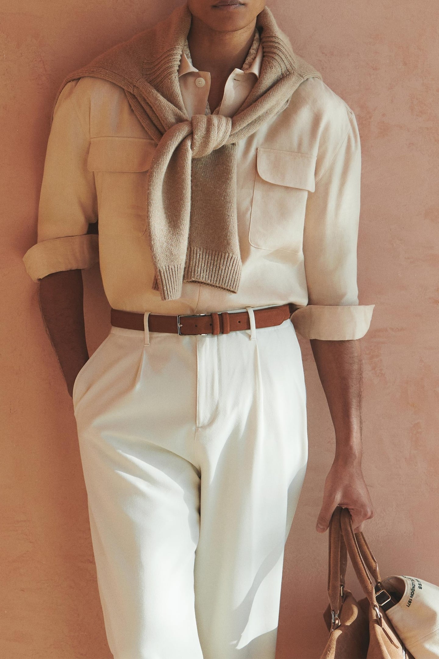 LS LINEN TWIN POCKET OVERSHIRT STONE 6