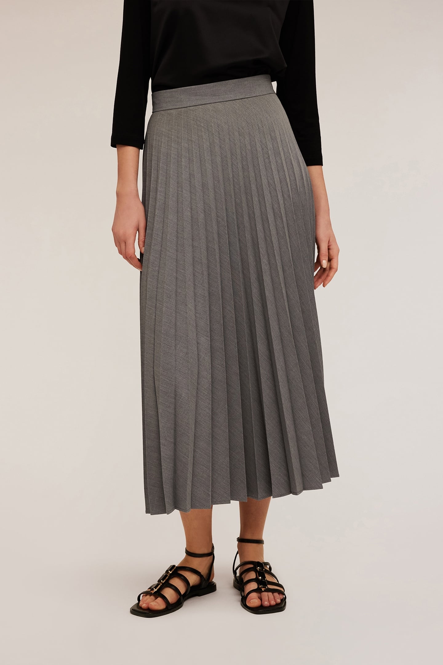 PLEATED MIDI SKIRT GREY 3