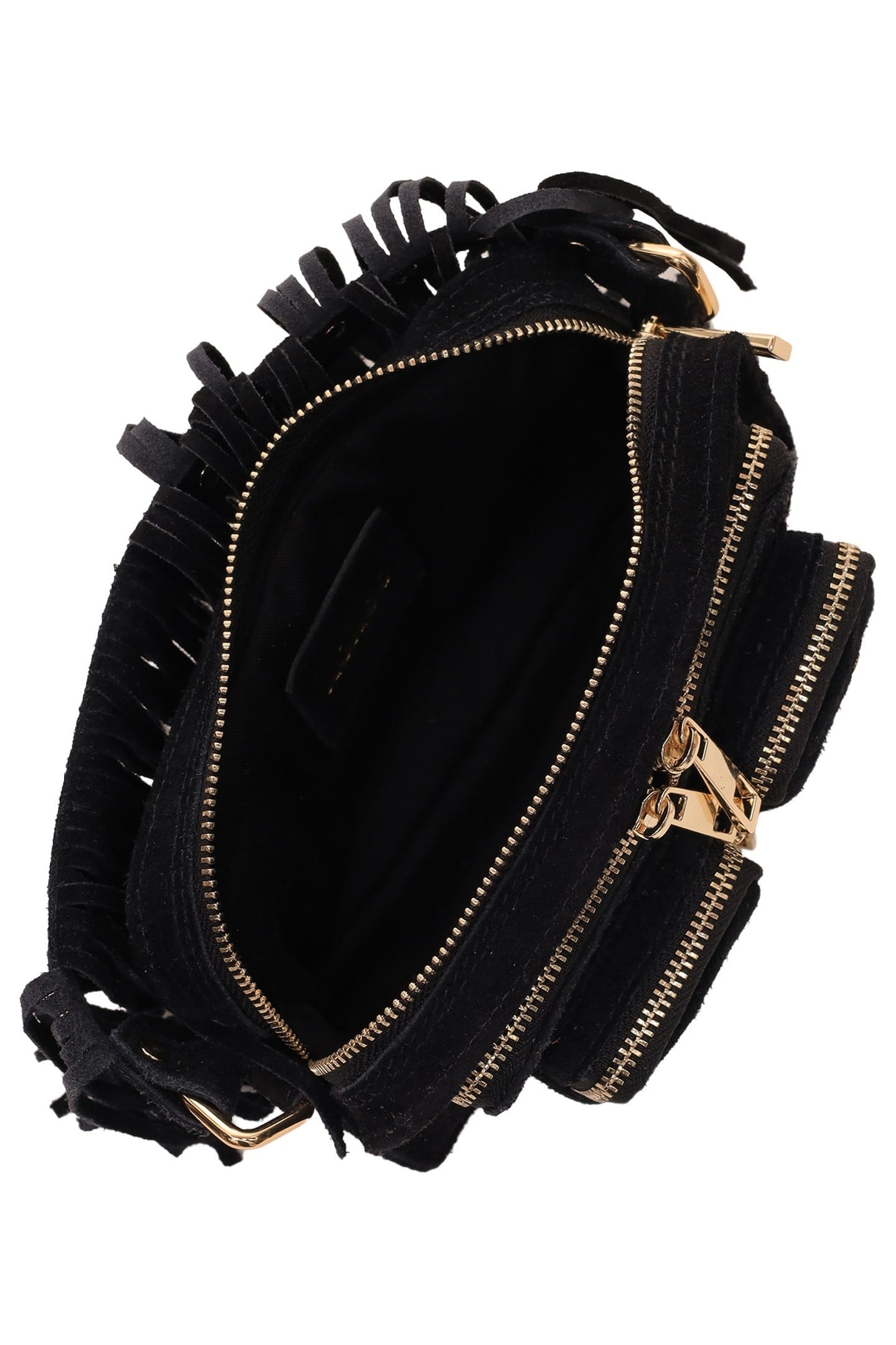 HELENA FRINGE SUEDE BLACK W. GOLD 5