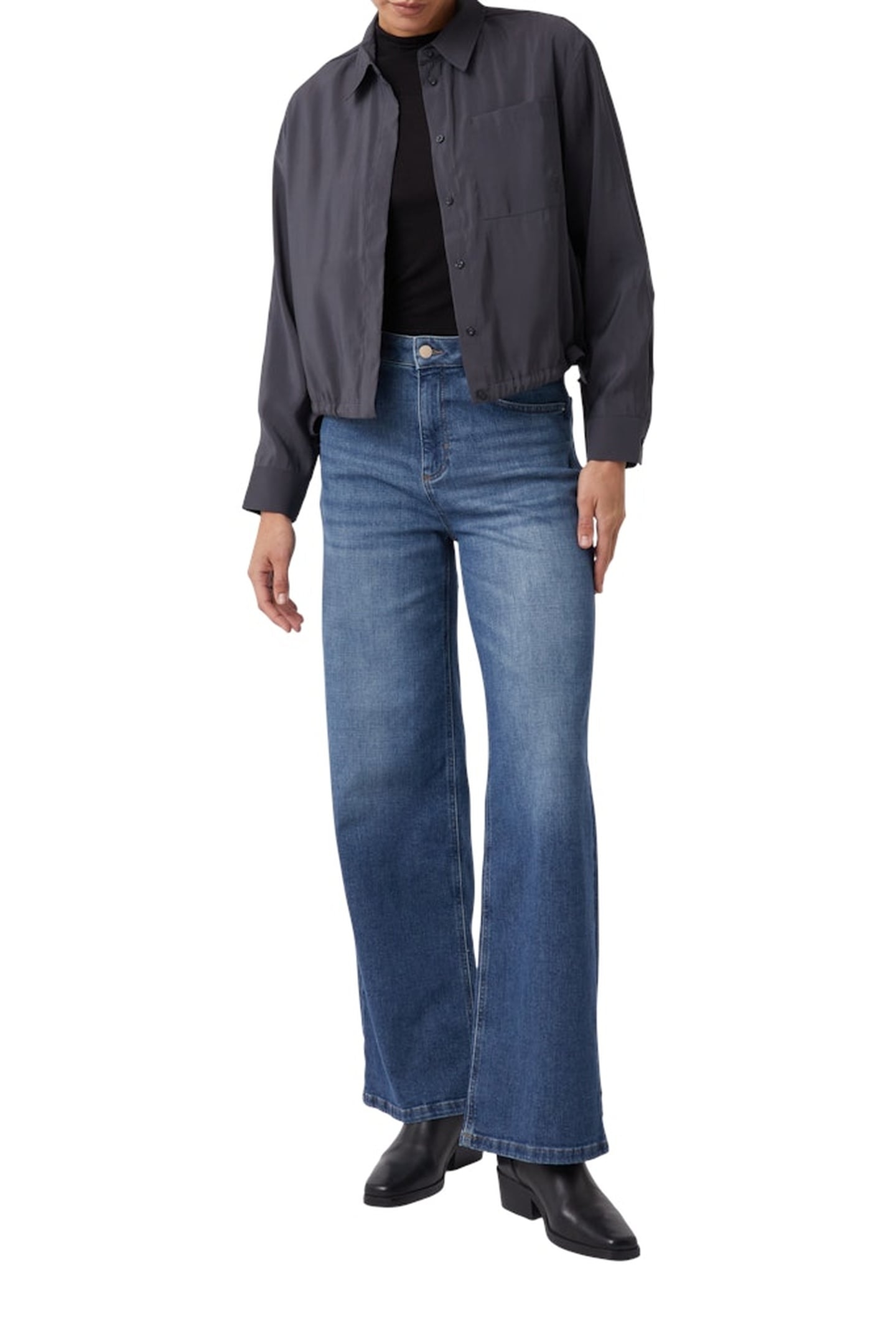 COMMA BLOUSES GREY/BLACK 2