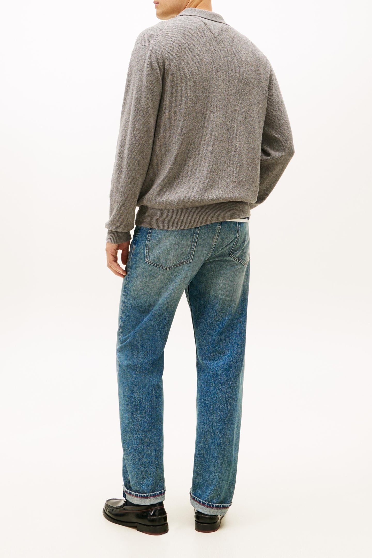 TEXTURED POLO CARDIGAN MEDIUM GREY HEATHER 4