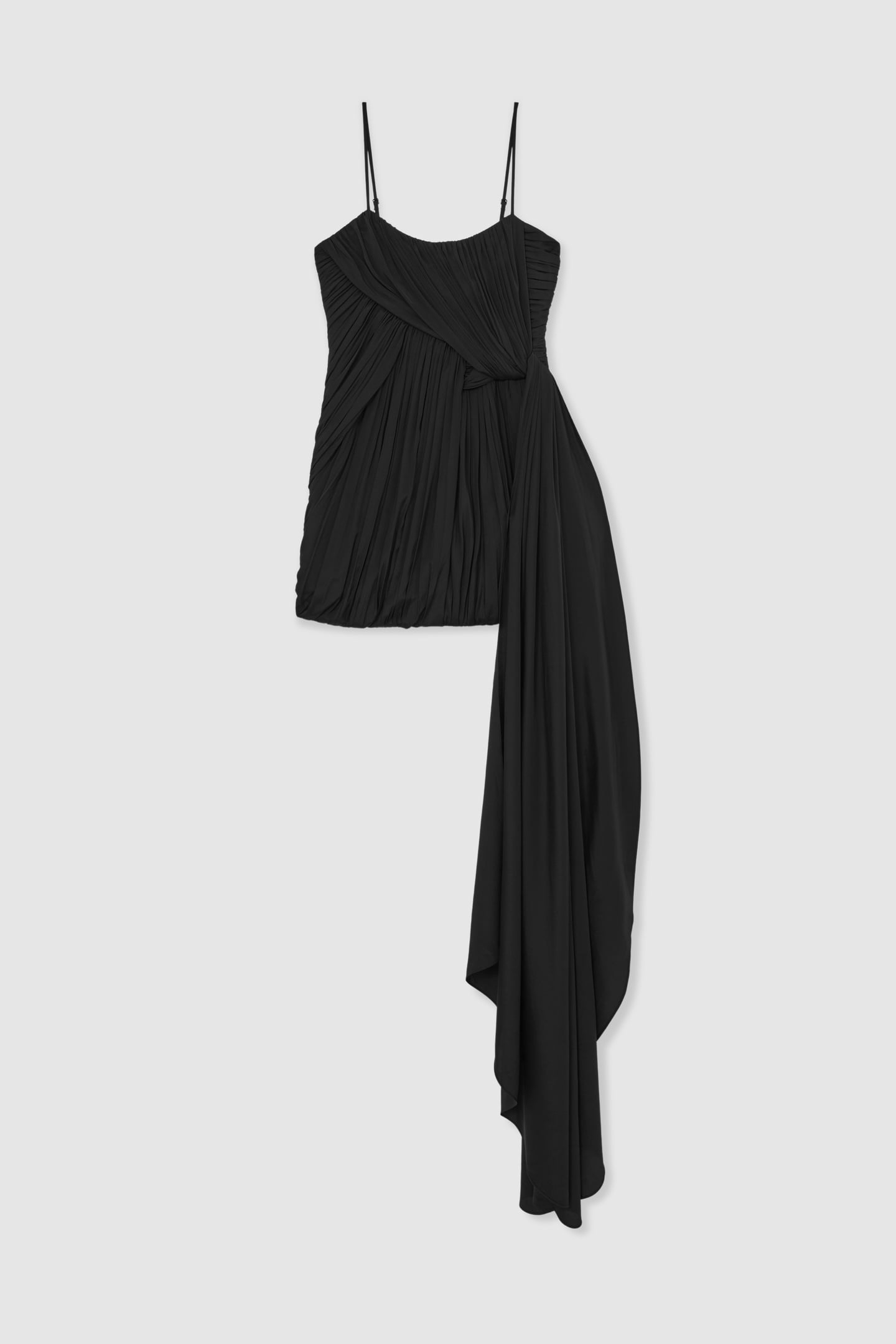 RUCHED DRAPE STRUCTURED MINI DRESS BLACK 3