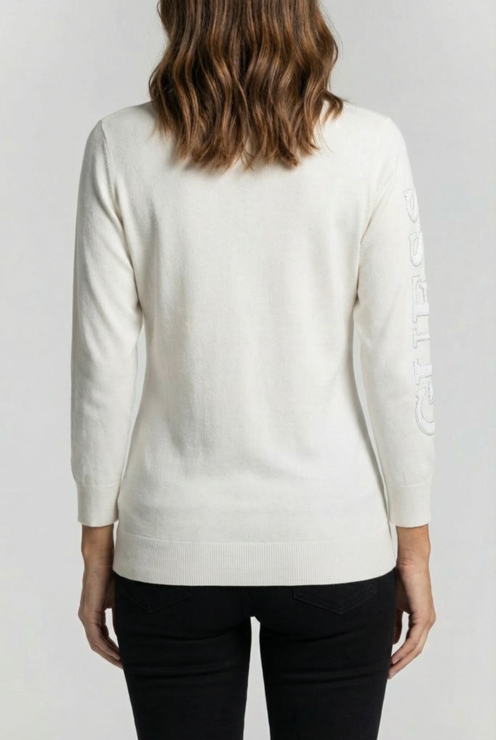 GUESS ECO MAEVE LOGO BAT SLEEV CREAM WHITE 2