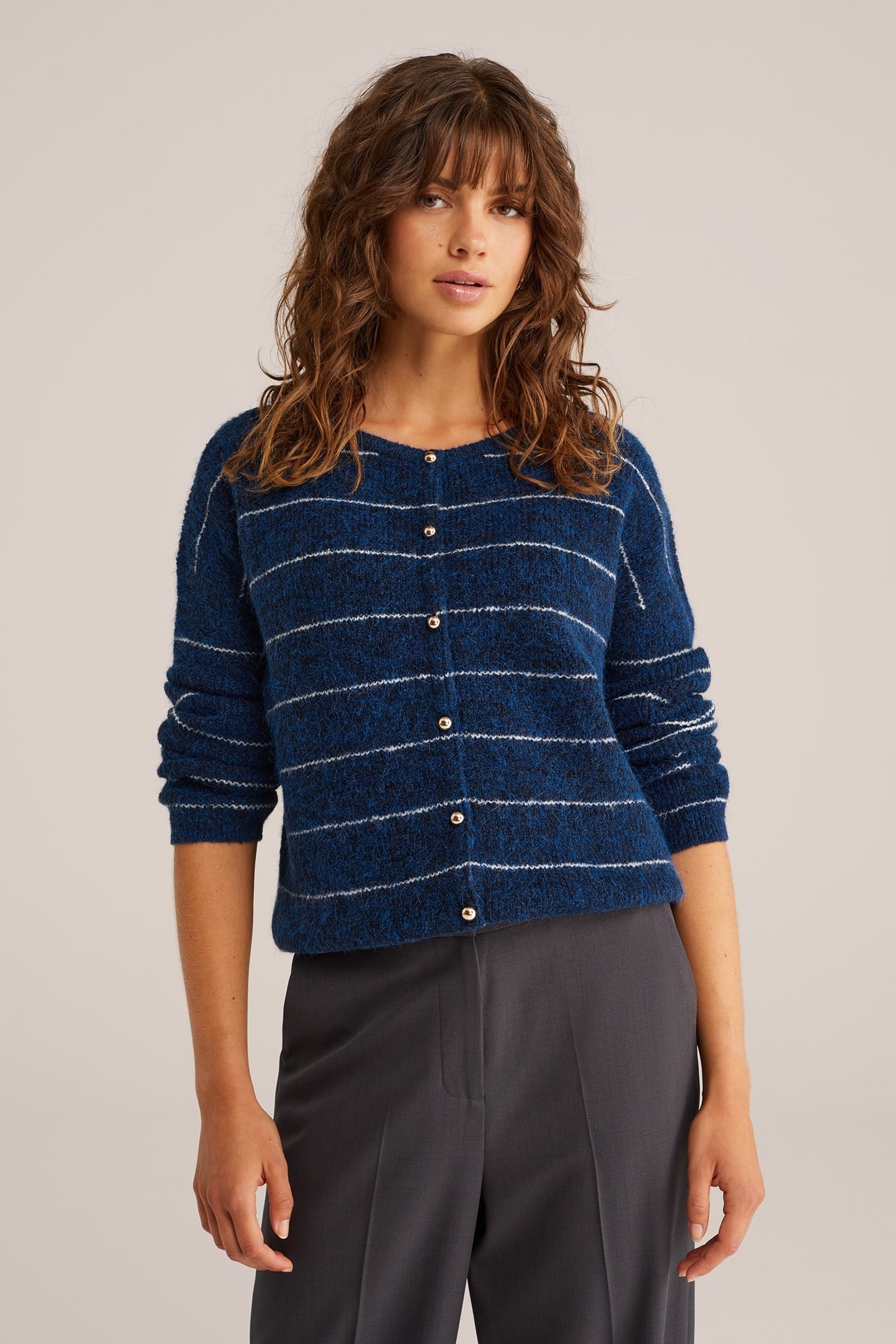 KNITTED CARDIGAN DARK BLUE 1