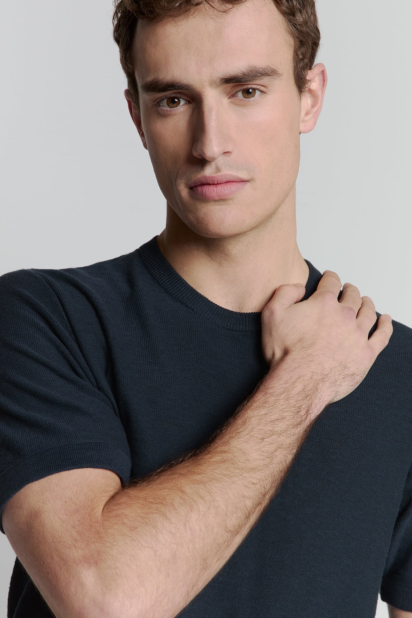 PULLOVER SHORT SLEEVE CREWNECK SOLID SLUB KNIT NIGHT 3