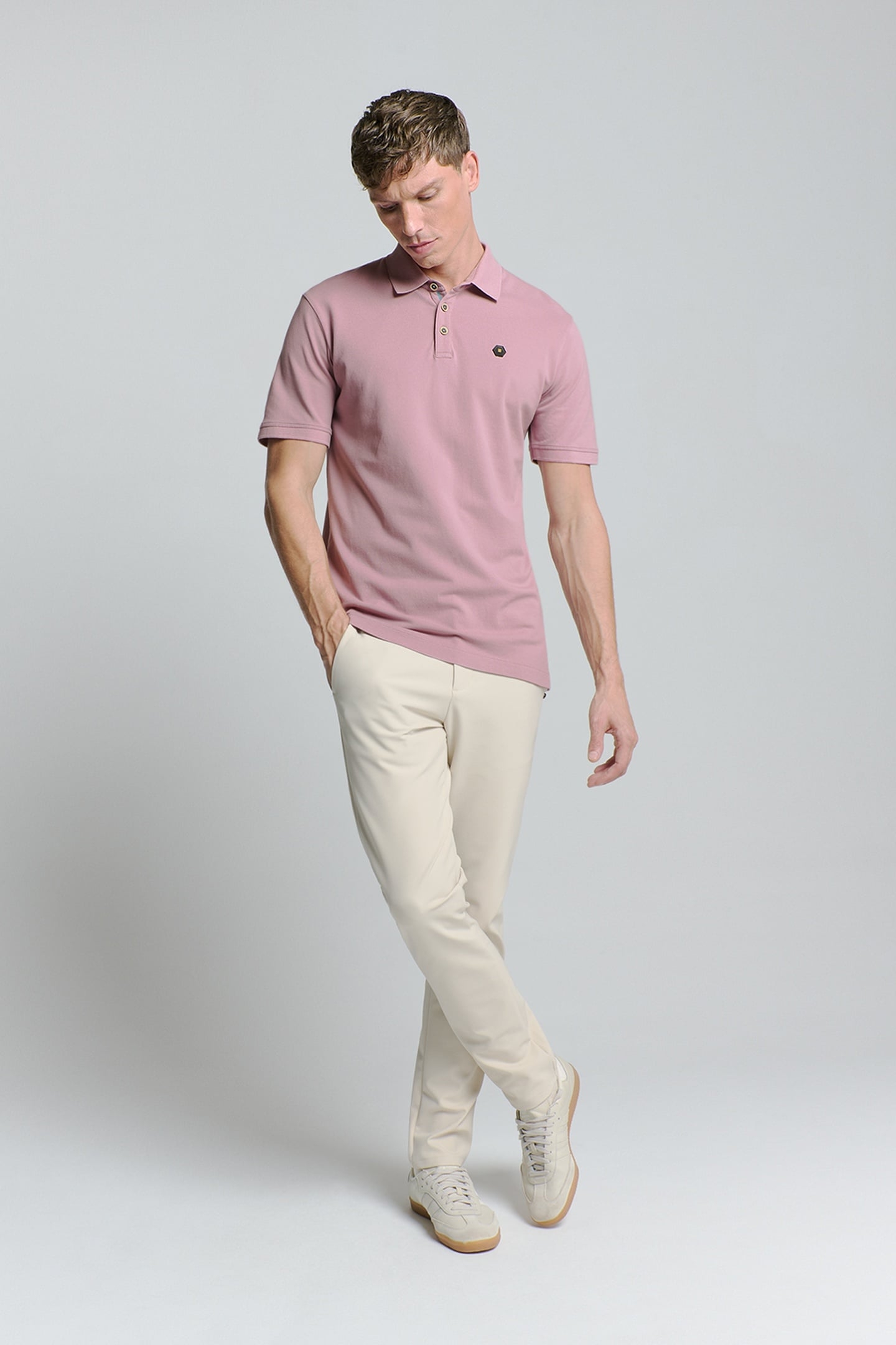 POLO PIQUE GARMENT DYED MAUVE 3