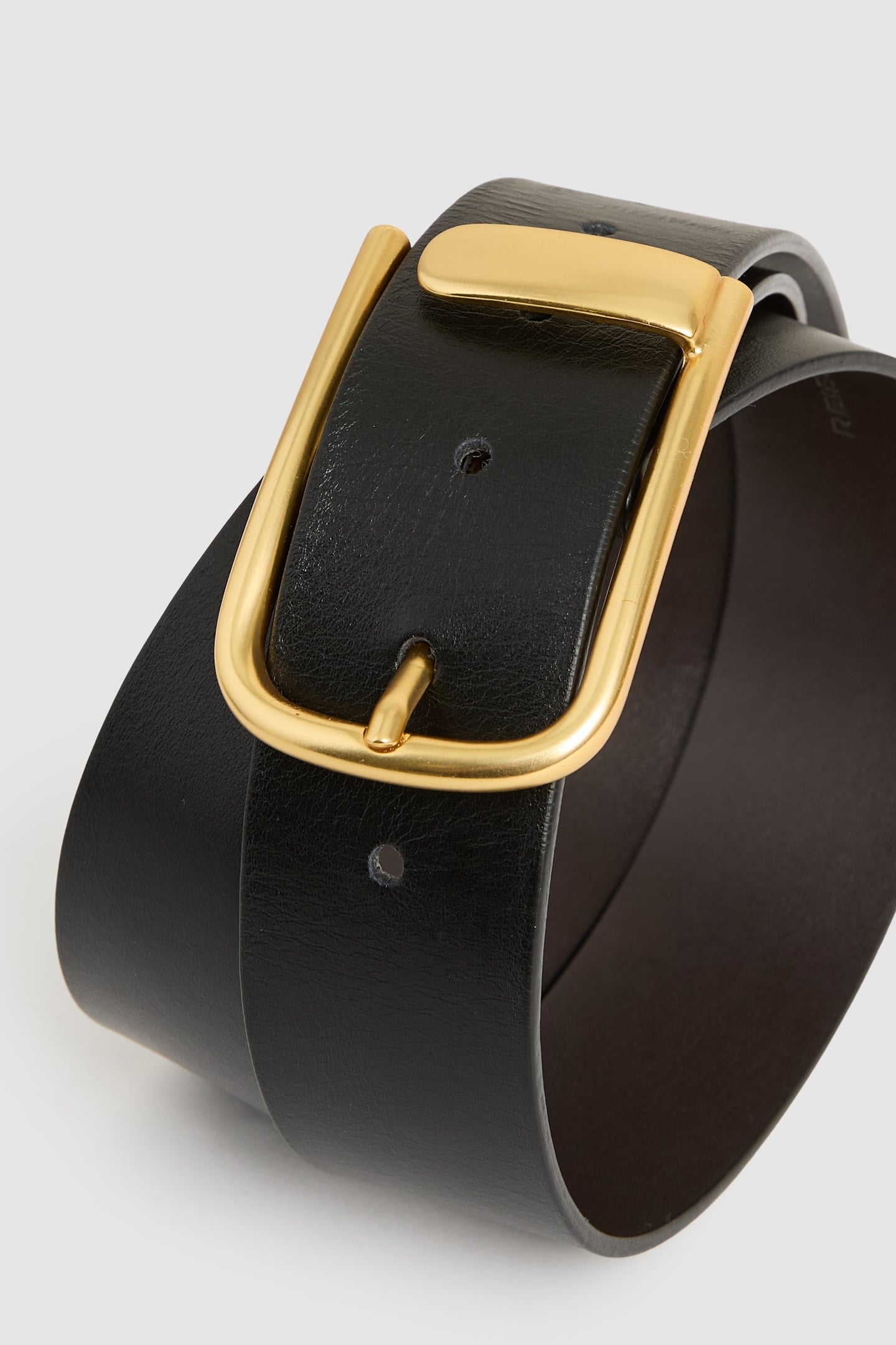 LEATHER HALF KEEPER BELT BLACK 3