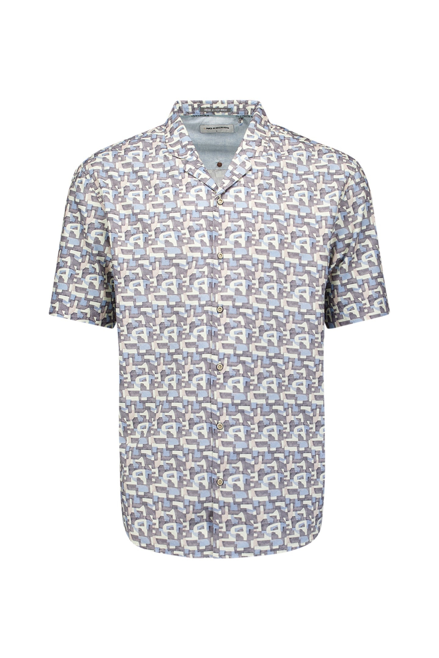 SHIRT SHORT SLEEVE ALLOVER PRINTED DARK STEEL 4