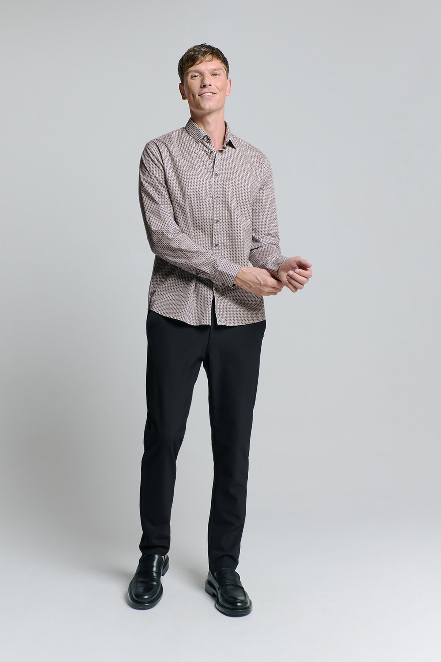 SHIRT STRETCH ALLOVER PRINTED MAUVE 2