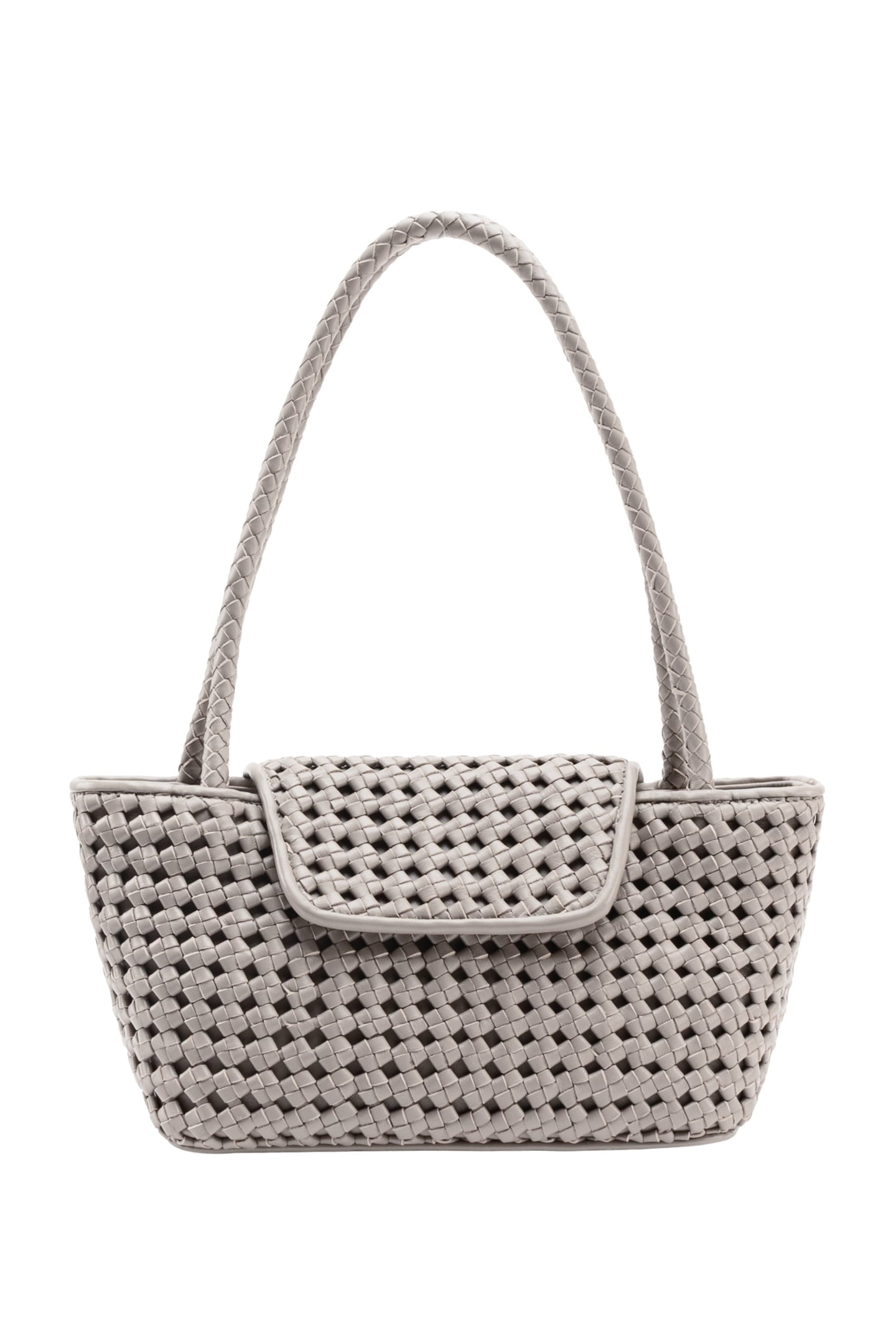 COURRIER TOTE WOVEN LEATHER GREY 1