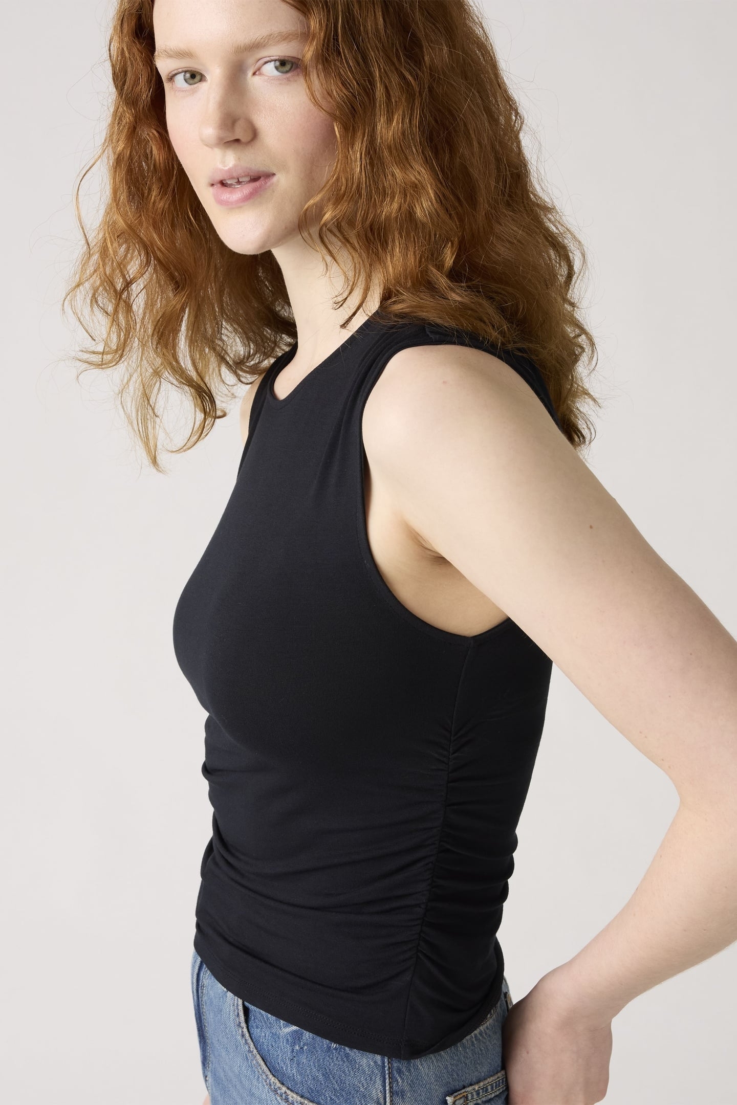 CRYSTAL RUCHED TOP BLACK 4