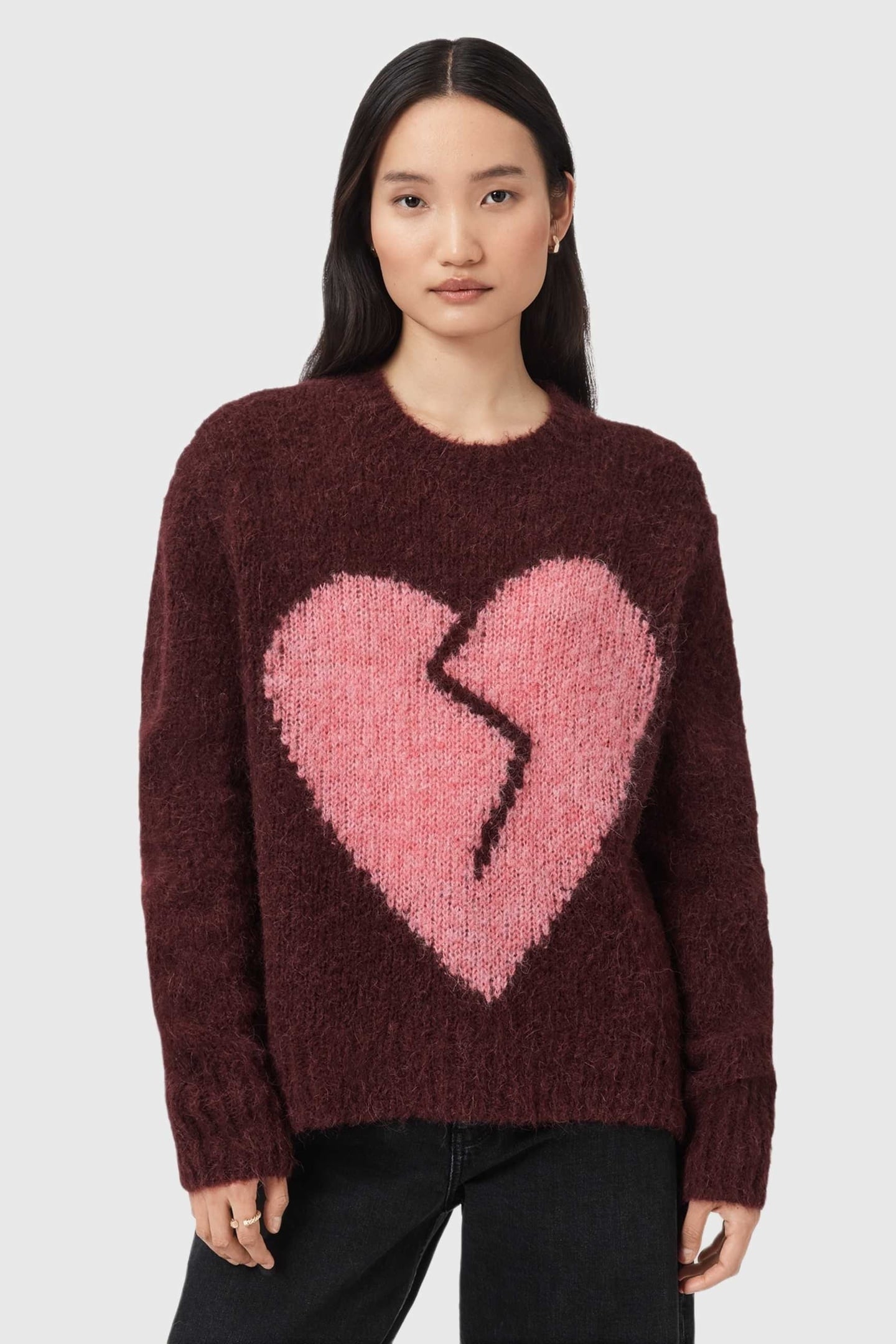 LUVHEART CREW OXBLOOD RED/PINK 1