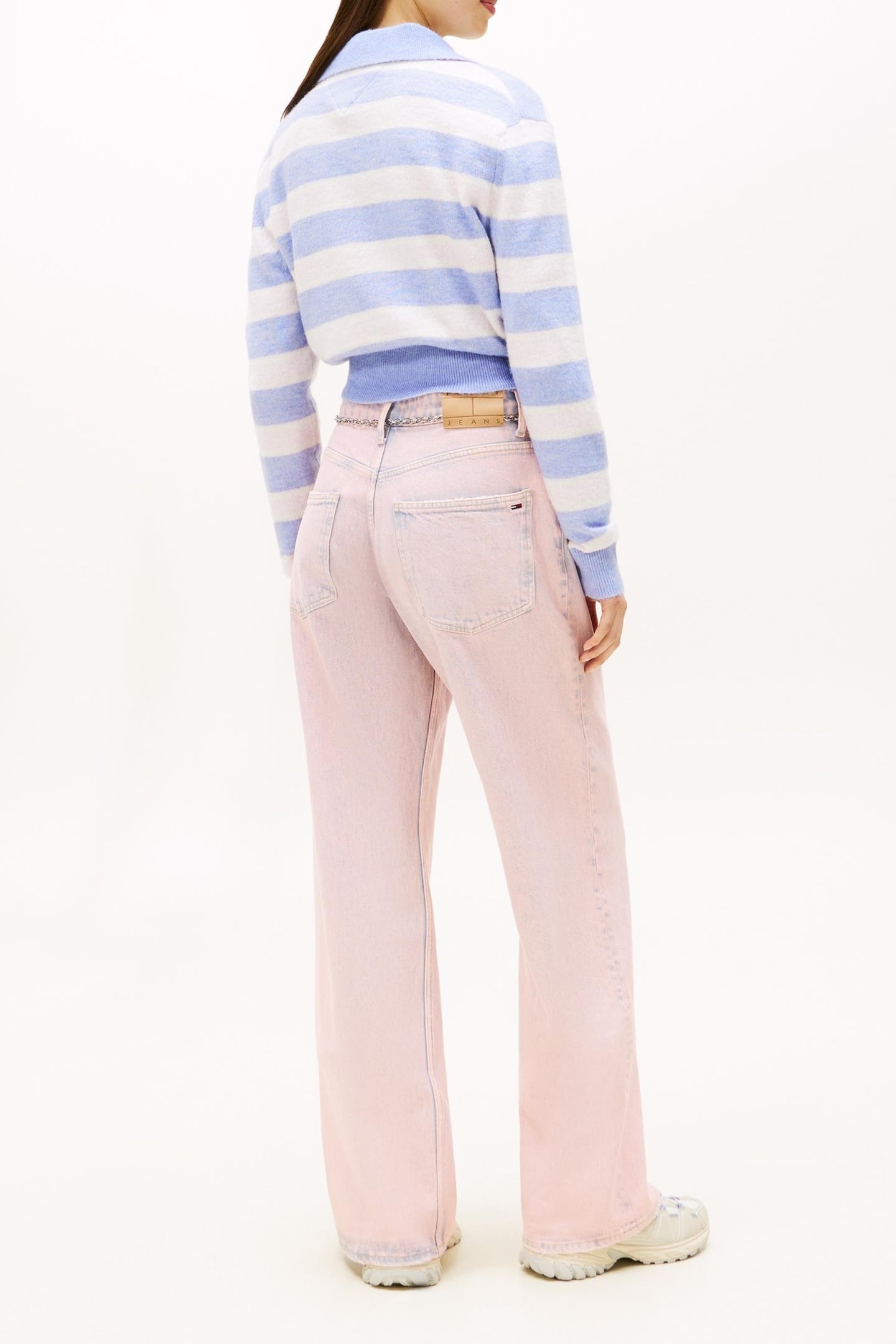 FLUFFY POLO SWEATER PERIWINKLE DUST/MULTI STRIPE 2