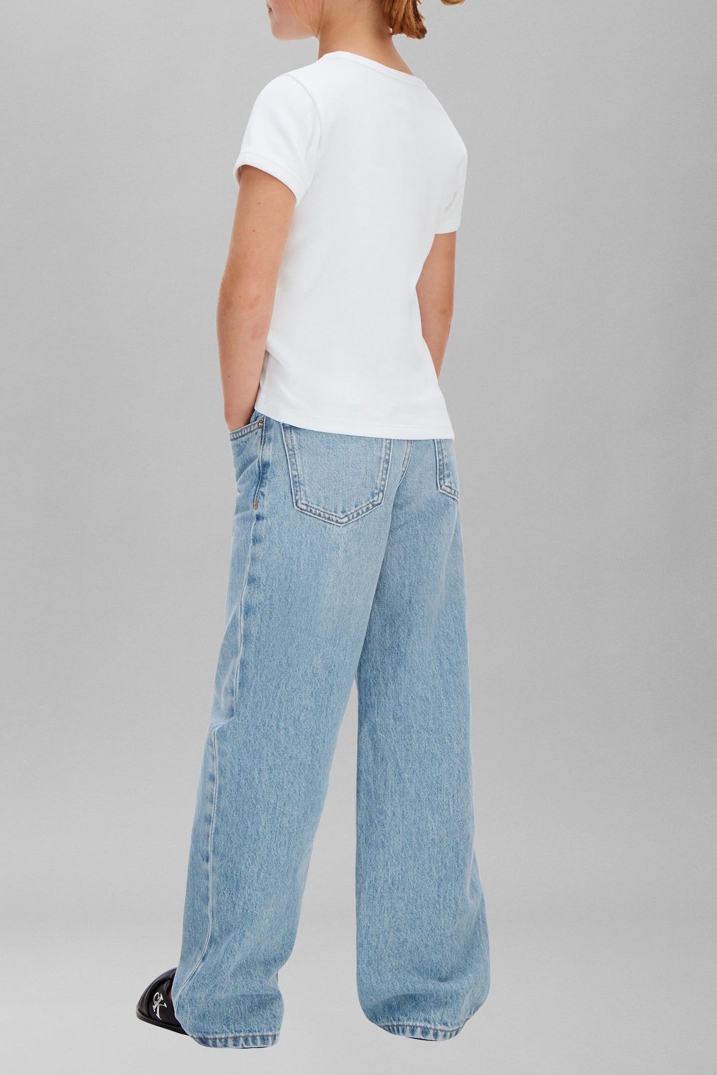 GIRLS MONOLOGO RIB BABY TEE BRIGHT WHITE 3