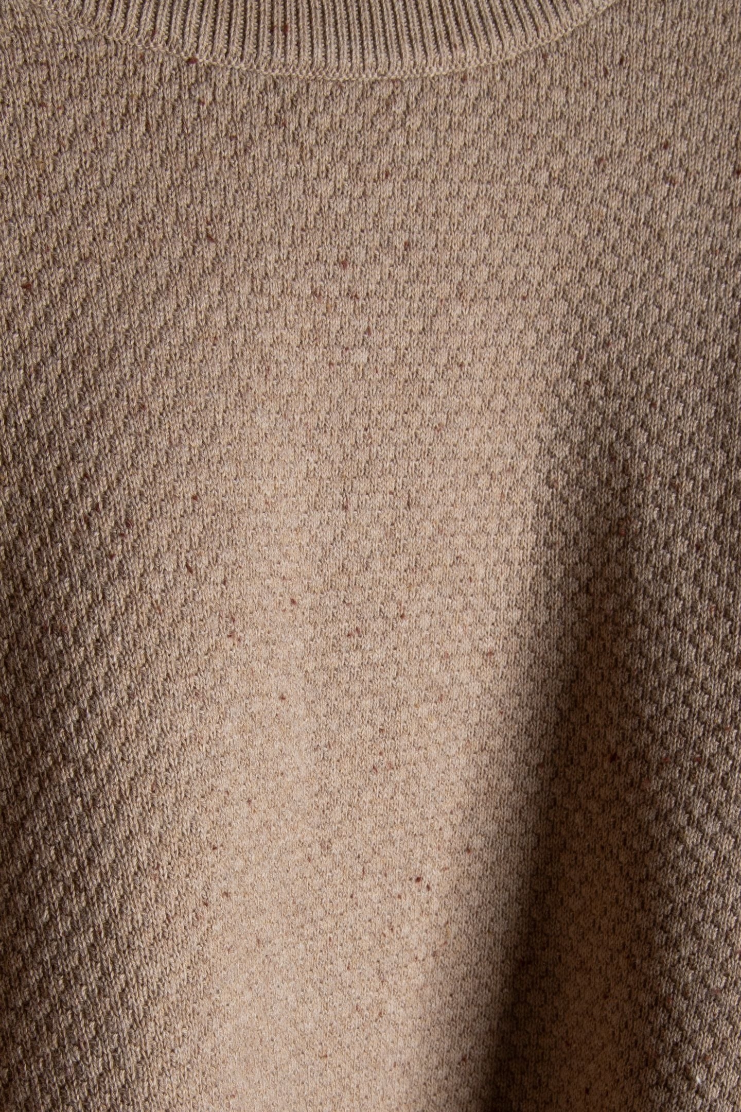 SS NEPS TEXTURE STITCH SWEATER CREW TAUPE 4