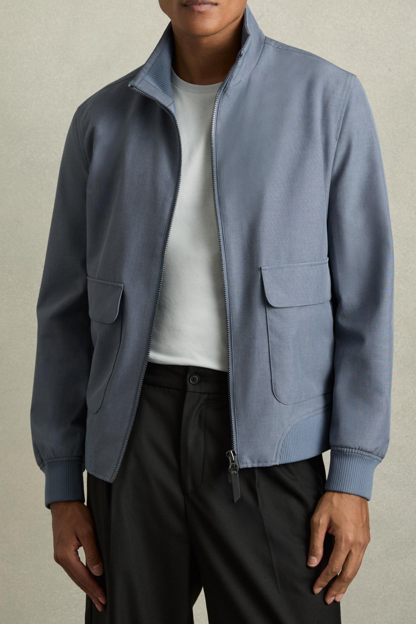 LS ZIP THROUGH FUNNEL NECK JACKET AIRFORCE BLUE 1