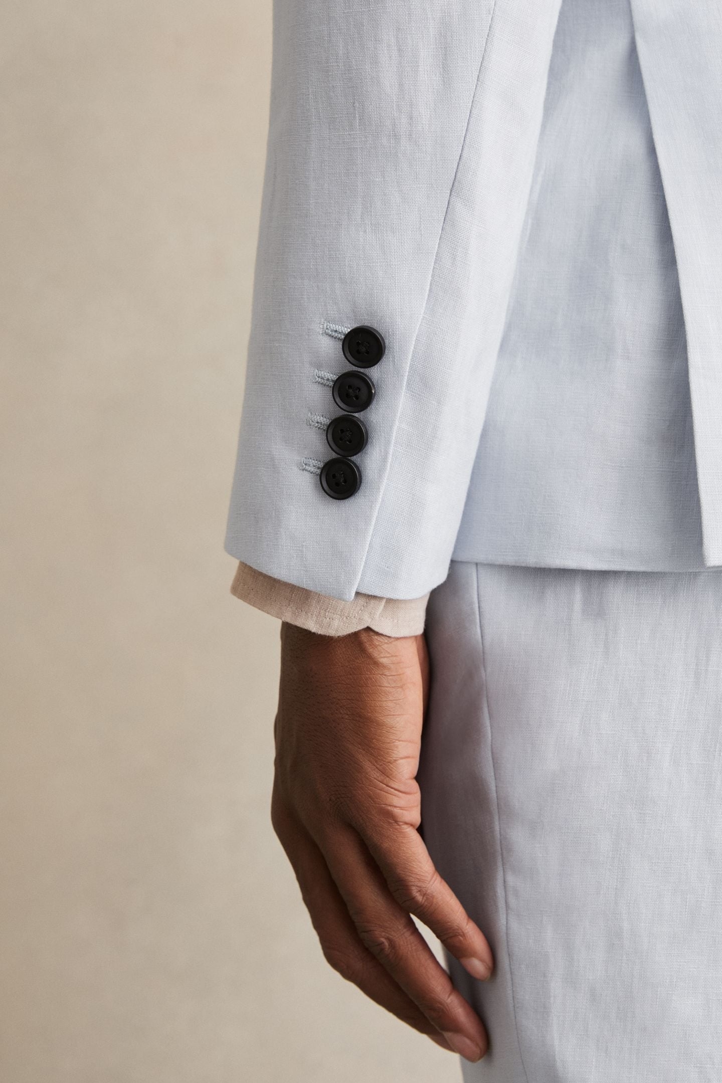 SB 2B NOTCH LINEN BLAZER SOFT BLUE 6
