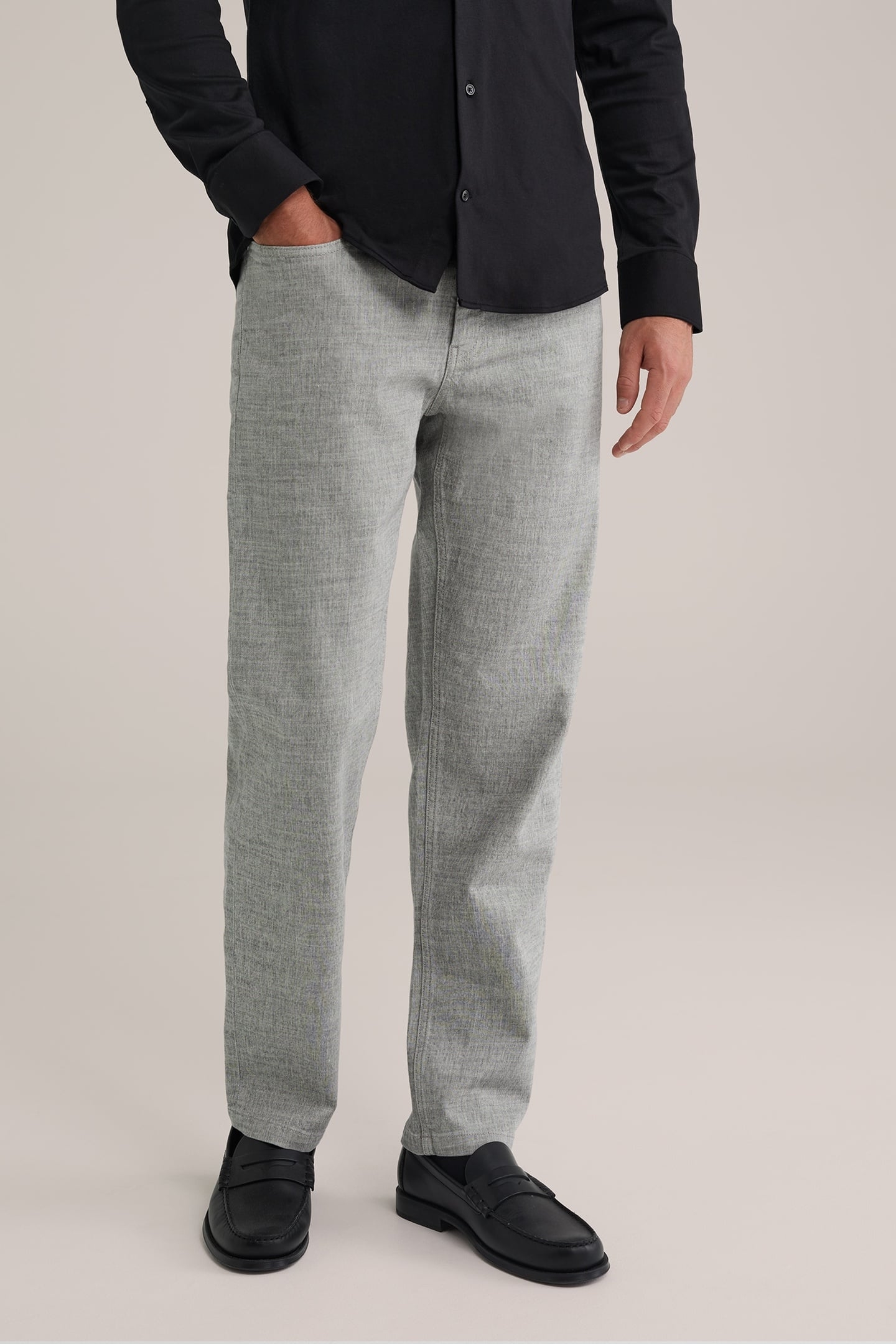 5-POCKET MID WAIST BLENDED LIGHT GREY 1