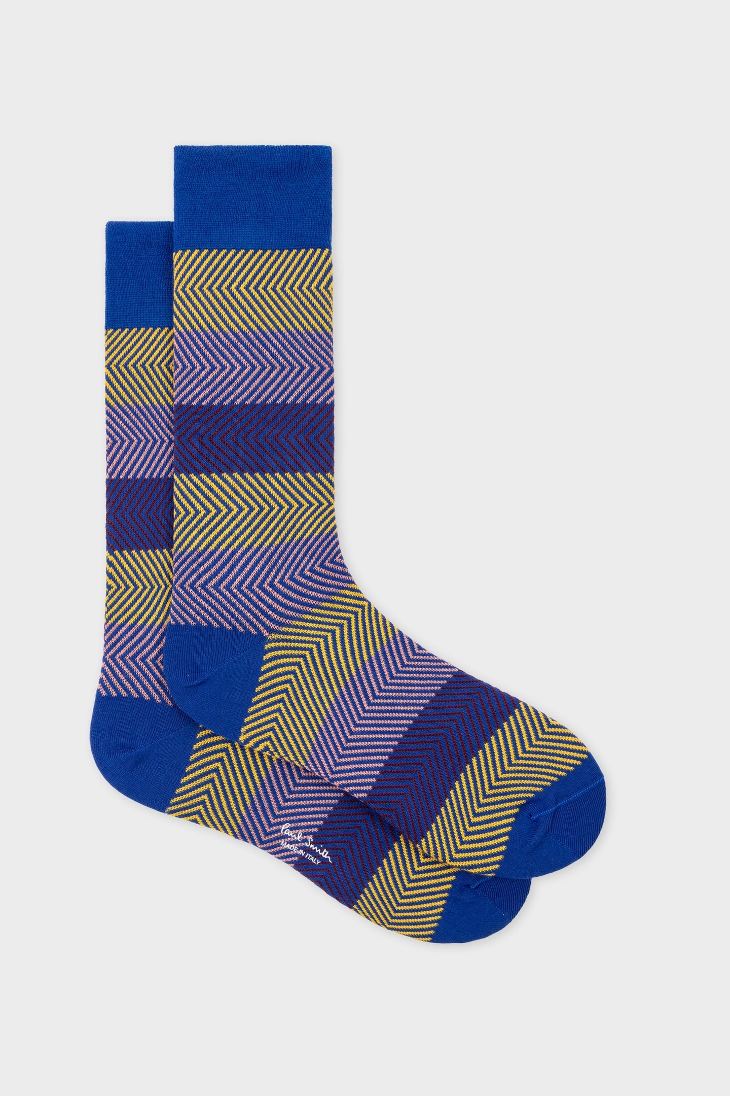 SOCK HERMAN ZIGZAG COBALT BLUE 1