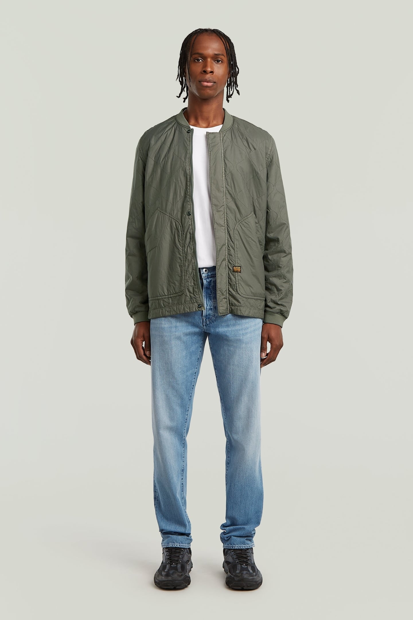 LT PADDED QUILTED JACKET GS GREY GD 1