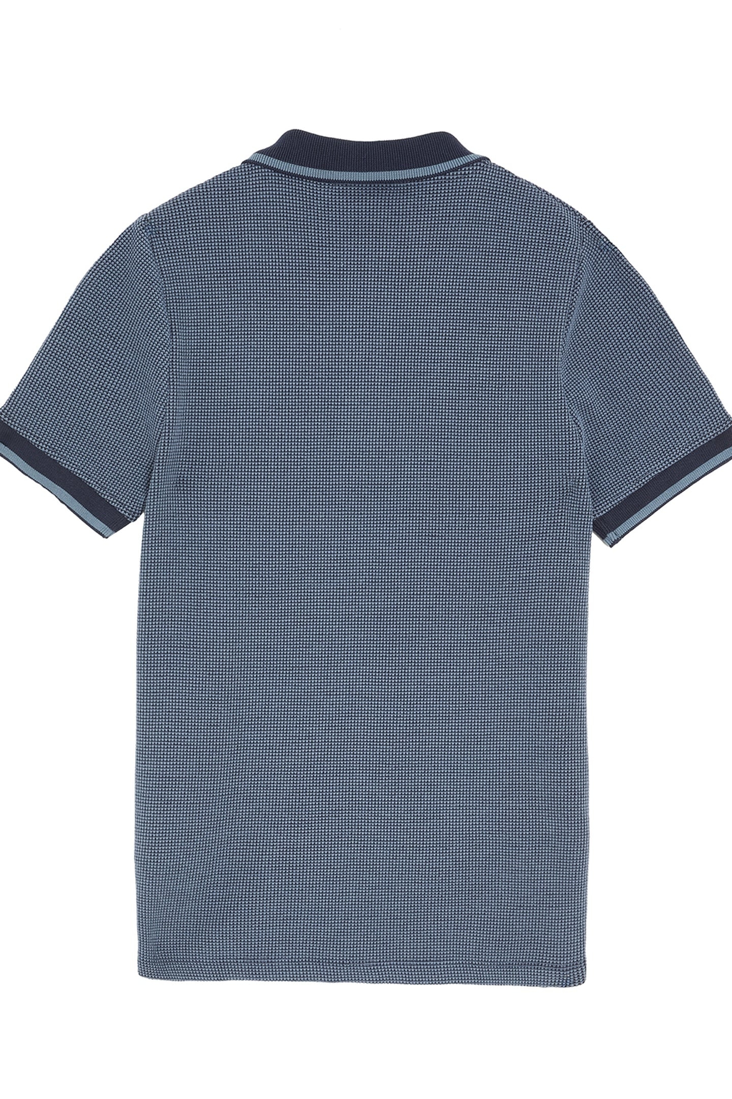 TWO TONE WAFFLE POLO SHIRT DARK NAVY 2
