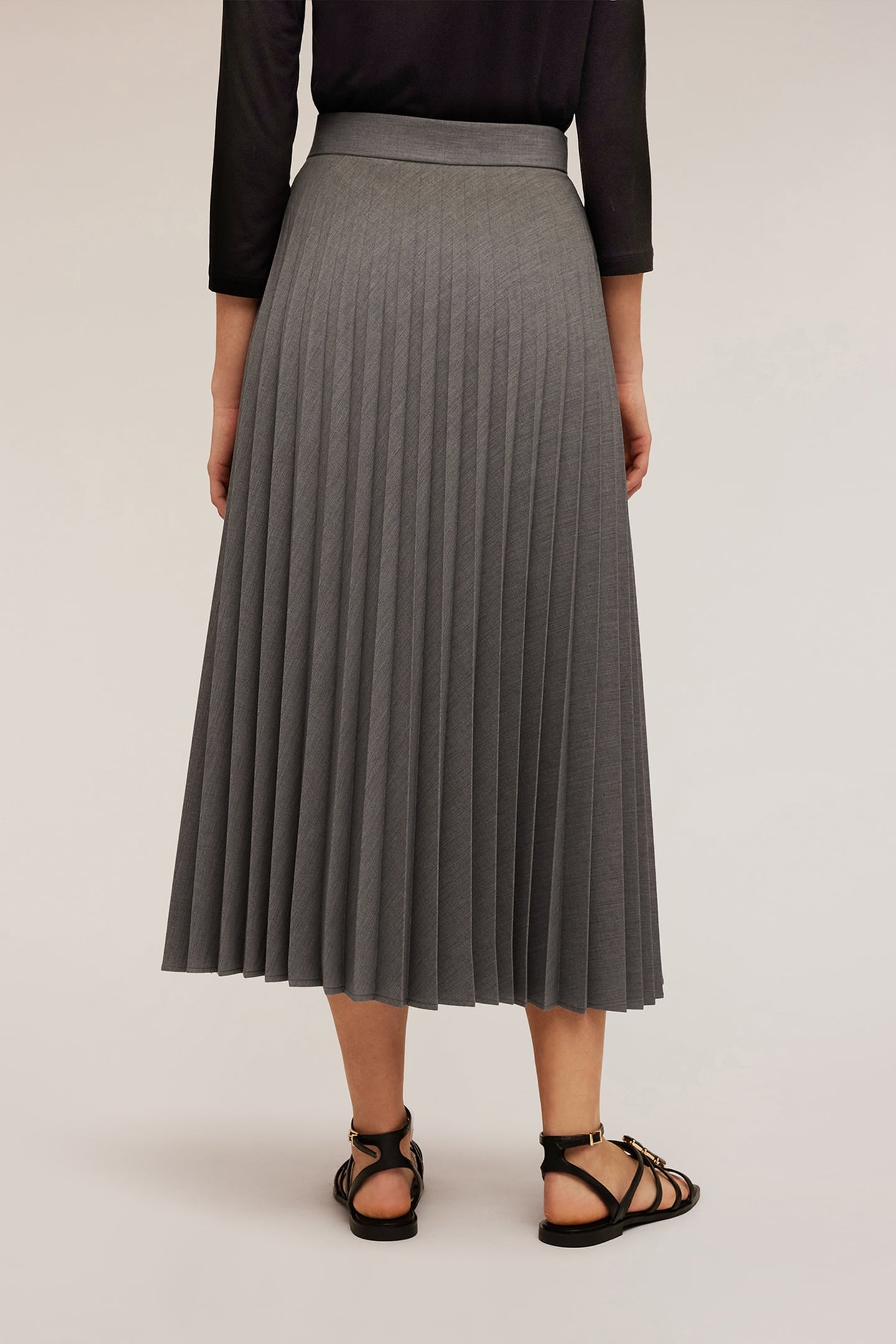 PLEATED MIDI SKIRT GREY 4