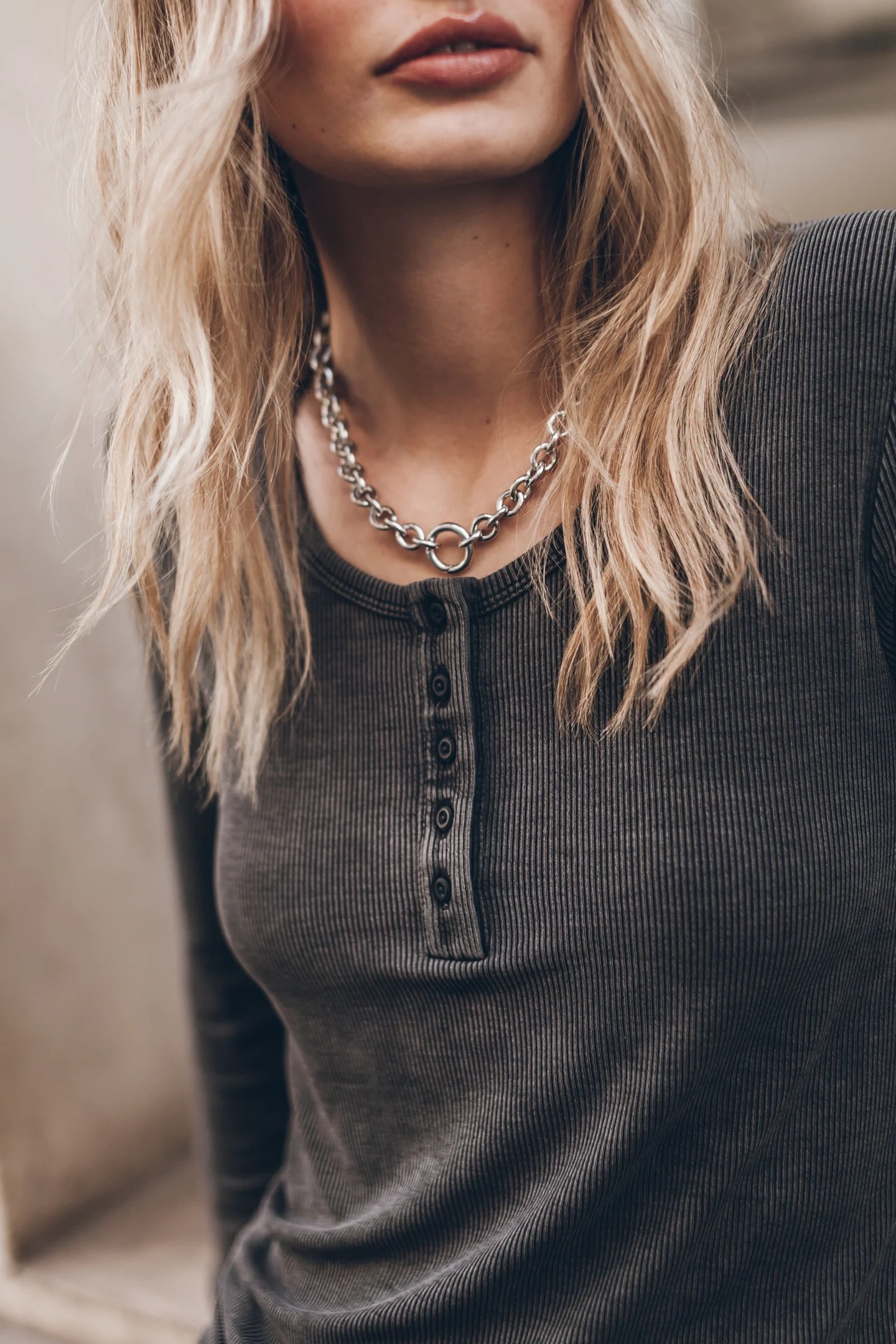 THE DARK FADED BUTTONED RIBBED LONGSLEEVE 2