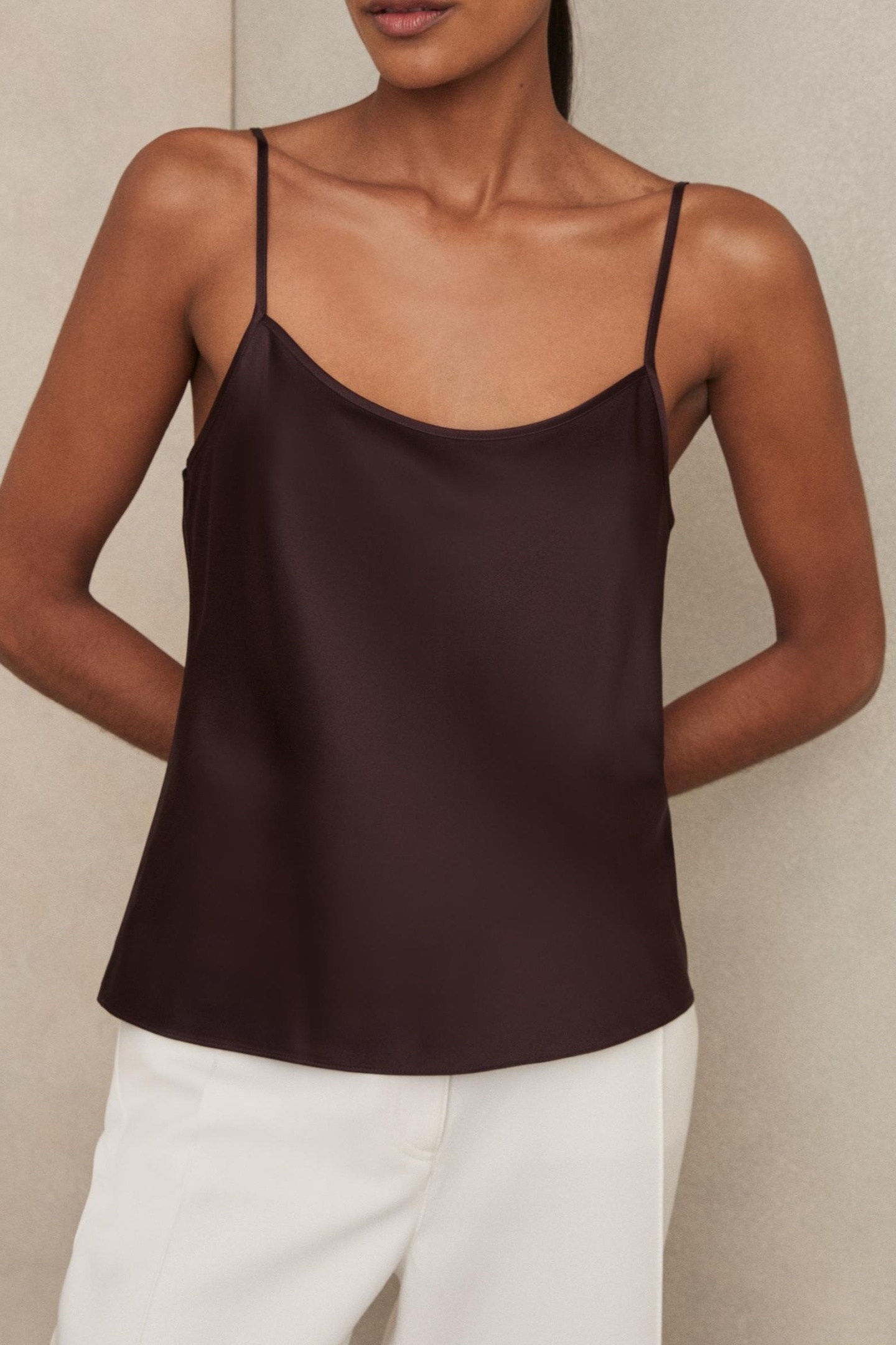 SILK CAMI BURGUNDY 1